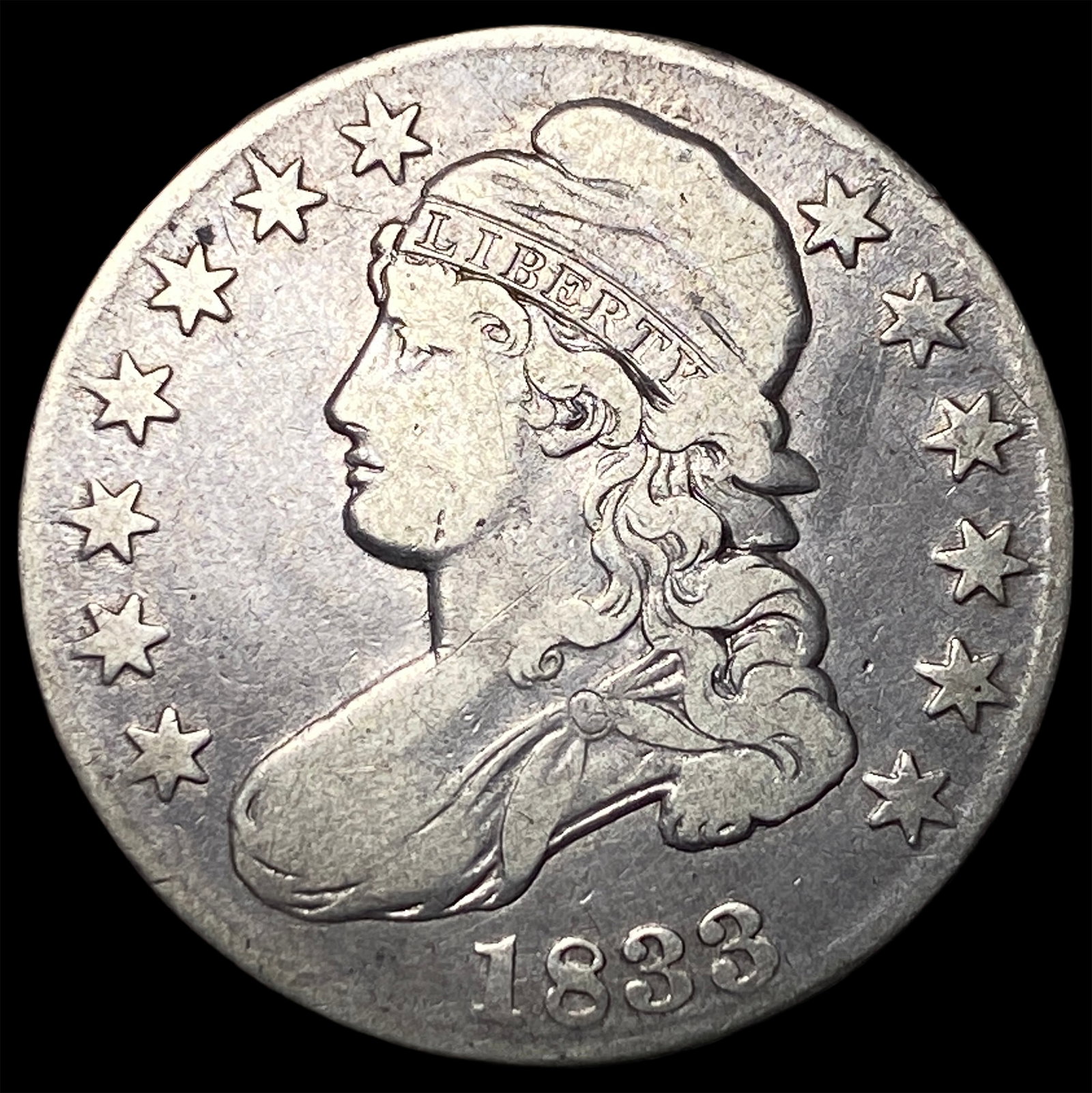 1833 Capped Bust Half Dollar LIGHTLY CIRCULATED: 1833 Capped Bust Half Dollar LIGHTLY CIRCULATED