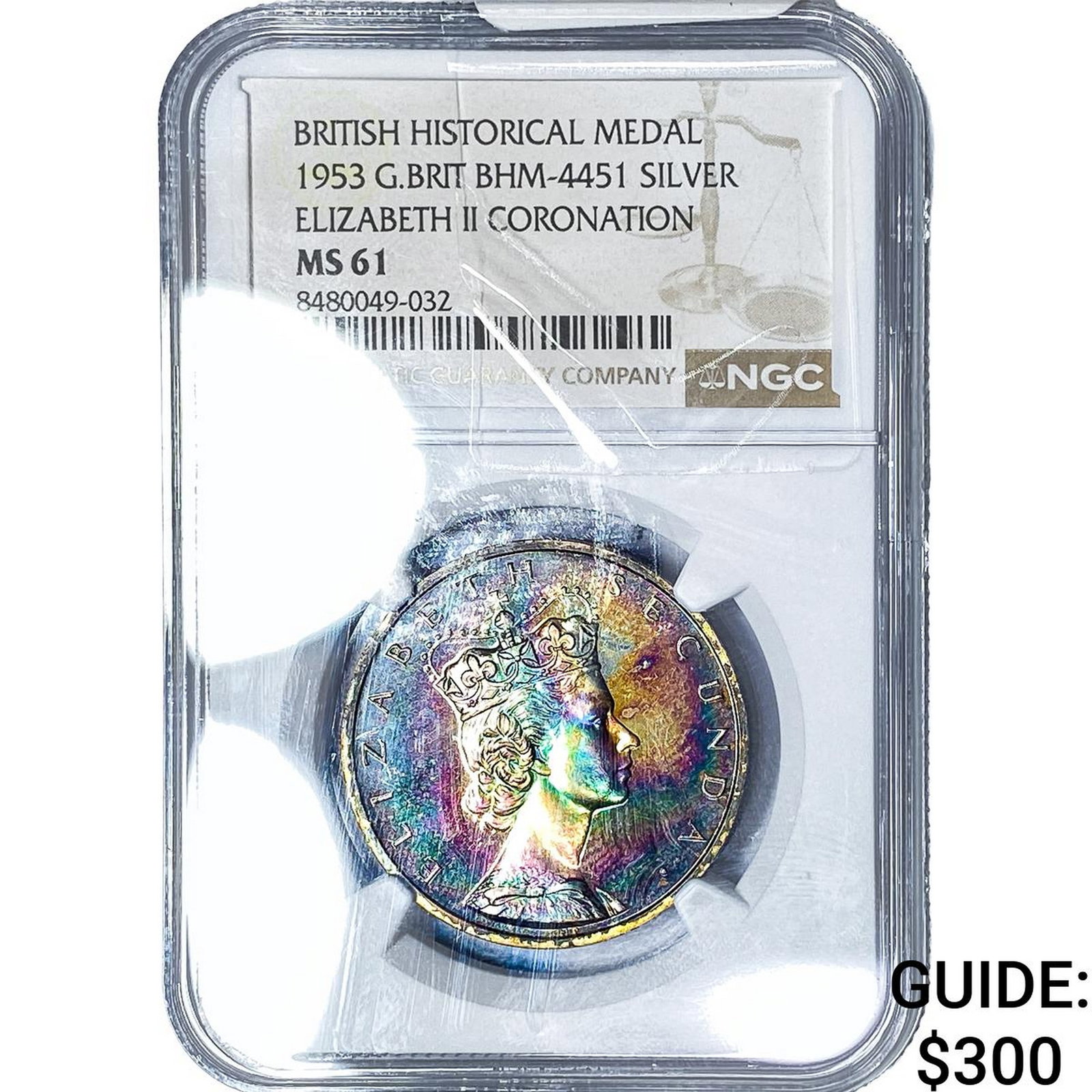 1953 Great Britain Silver Elizabeth II Coronation Medal NGC MS61 (1 of 2)