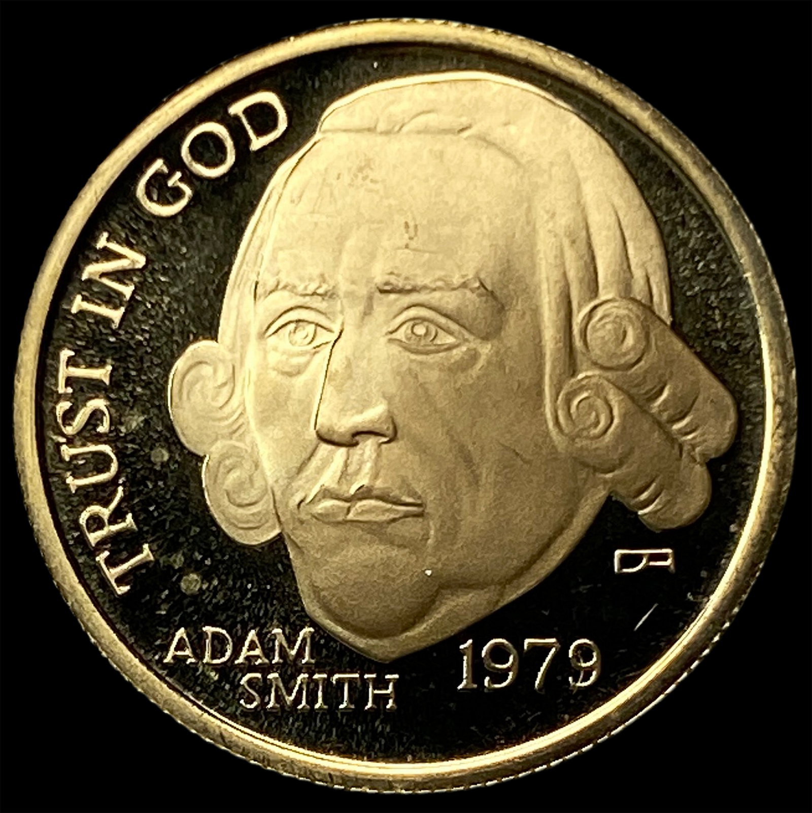 1979 Gold 1/10 oz Adam Smith Medal GEM PROOF: 1979 Gold 1/10 oz Adam Smith Medal GEM PROOF