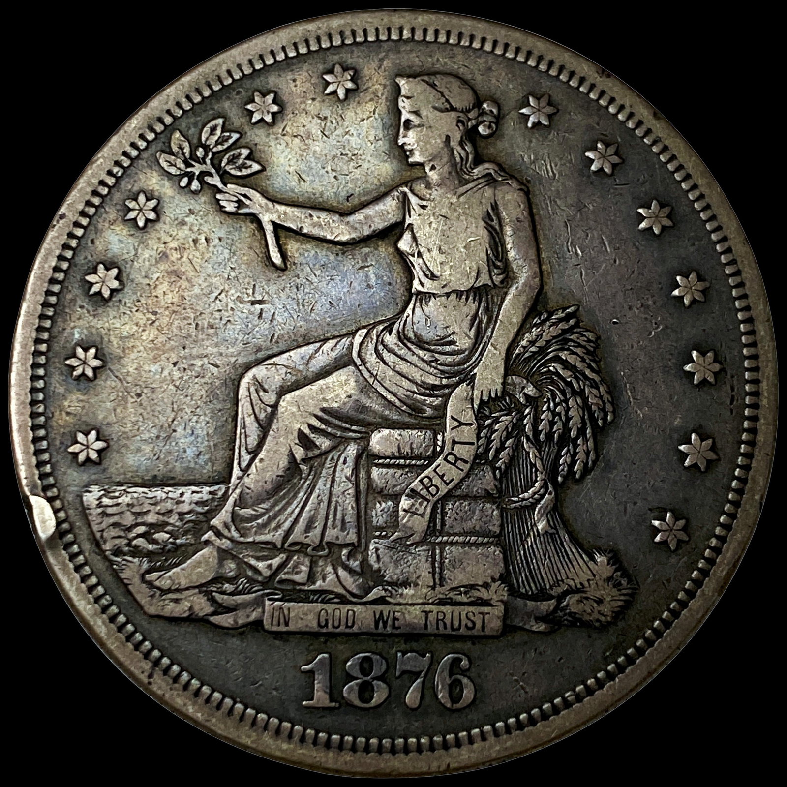 1876-S Silver Trade Dollars NEARLY UNCIRCULATED (1 of 2)