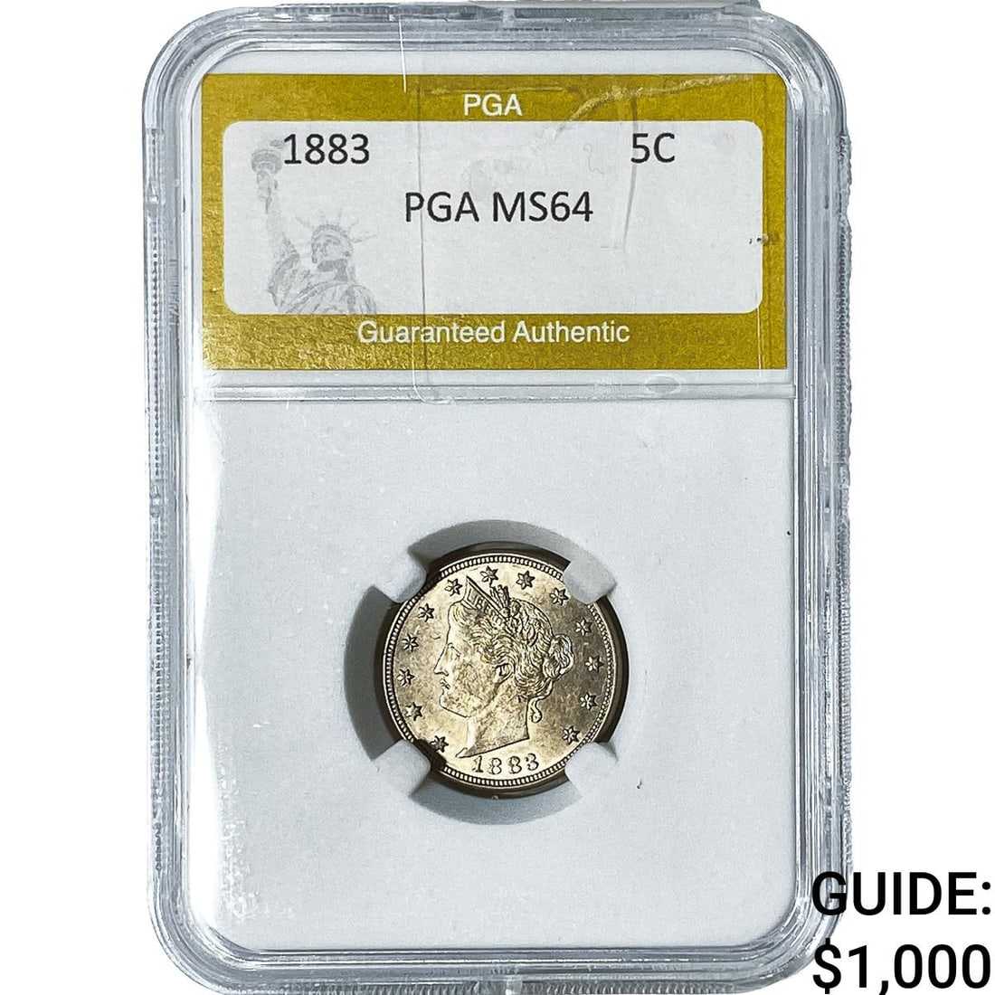 1883 Liberty Victory Nickel PGA MS64: 1883 Liberty Victory Nickel PGA MS64