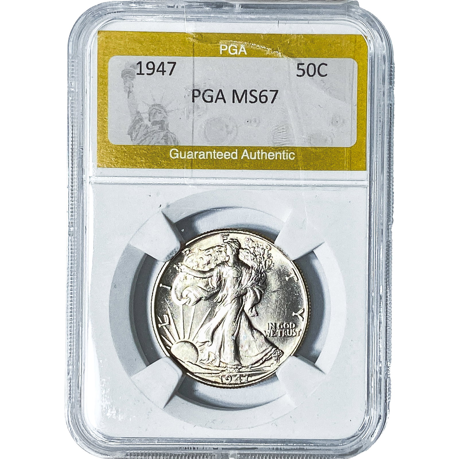 1947 Walking Liberty Half Dollar PGA MS67: 1947 Walking Liberty Half Dollar PGA MS67