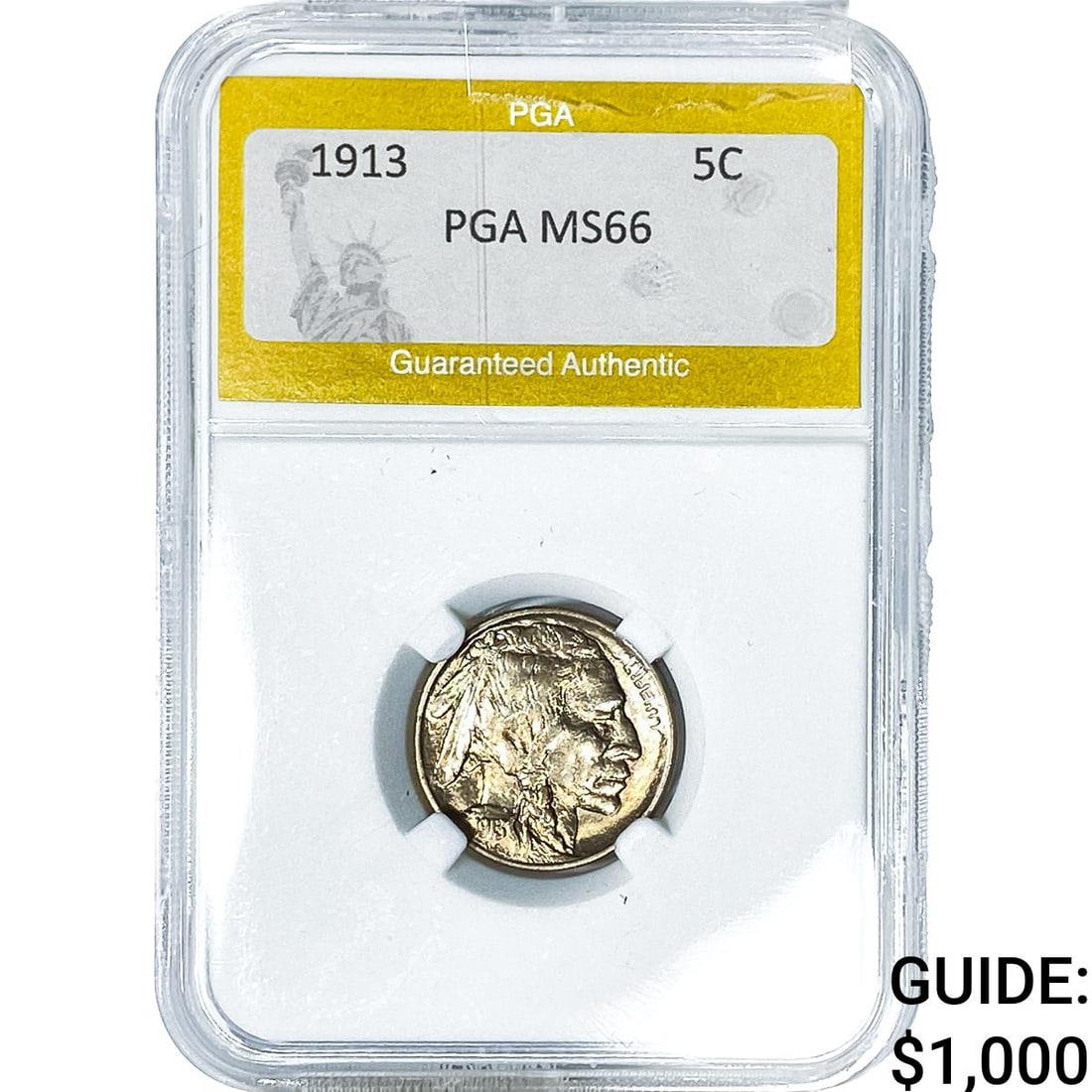 1913 Buffalo Nickel PGA MS66: 1913 Buffalo Nickel PGA MS66