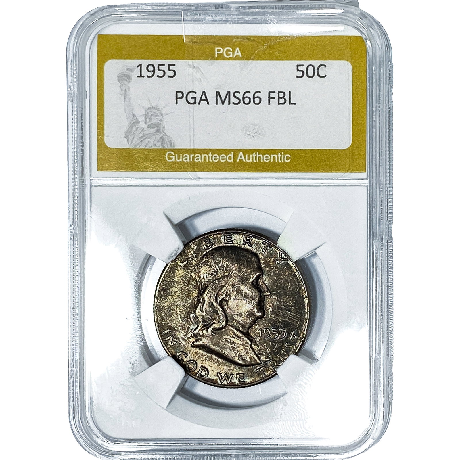 1955 Franklin Half Dollar PGA MS66 FBL: 1955 Franklin Half Dollar PGA MS66 FBL