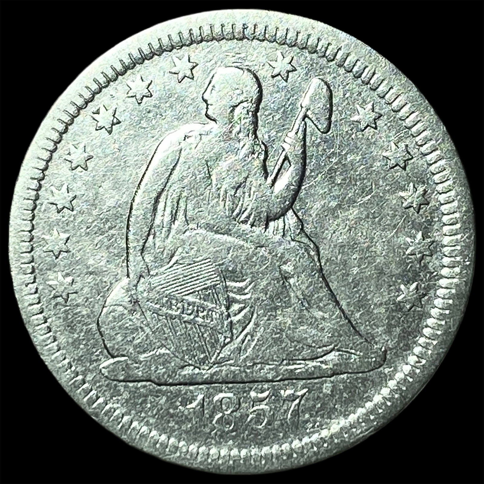 1857 Seated Liberty Quarter LIGHTLY CIRCULATED: 1857 Seated Liberty Quarter LIGHTLY CIRCULATED
