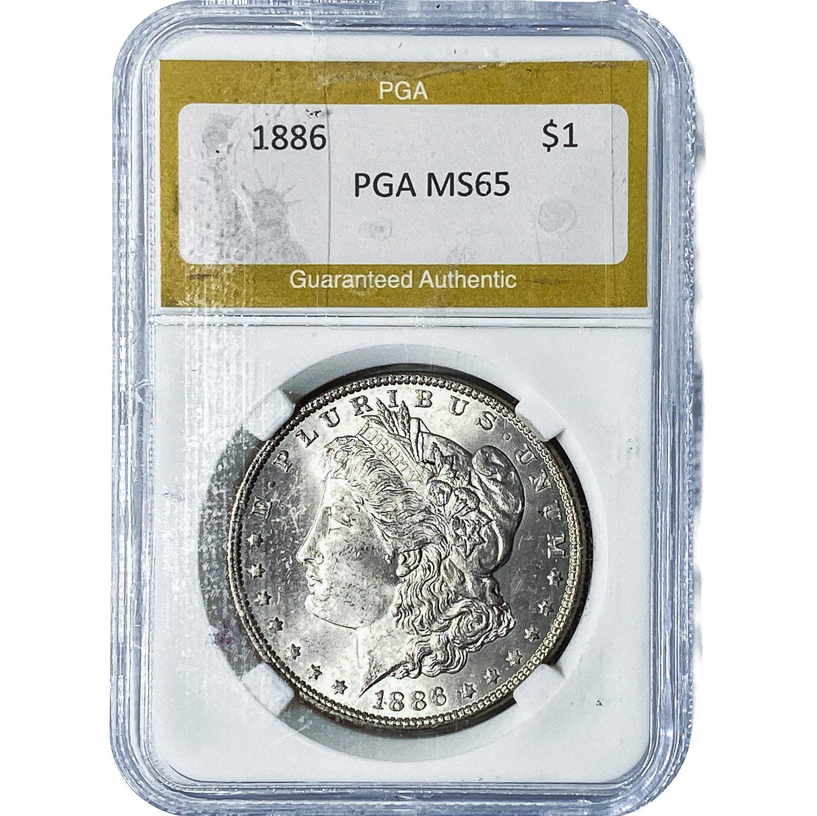 1886 Morgan Silver Dollar PGA MS65: 1886 Morgan Silver Dollar PGA MS65
