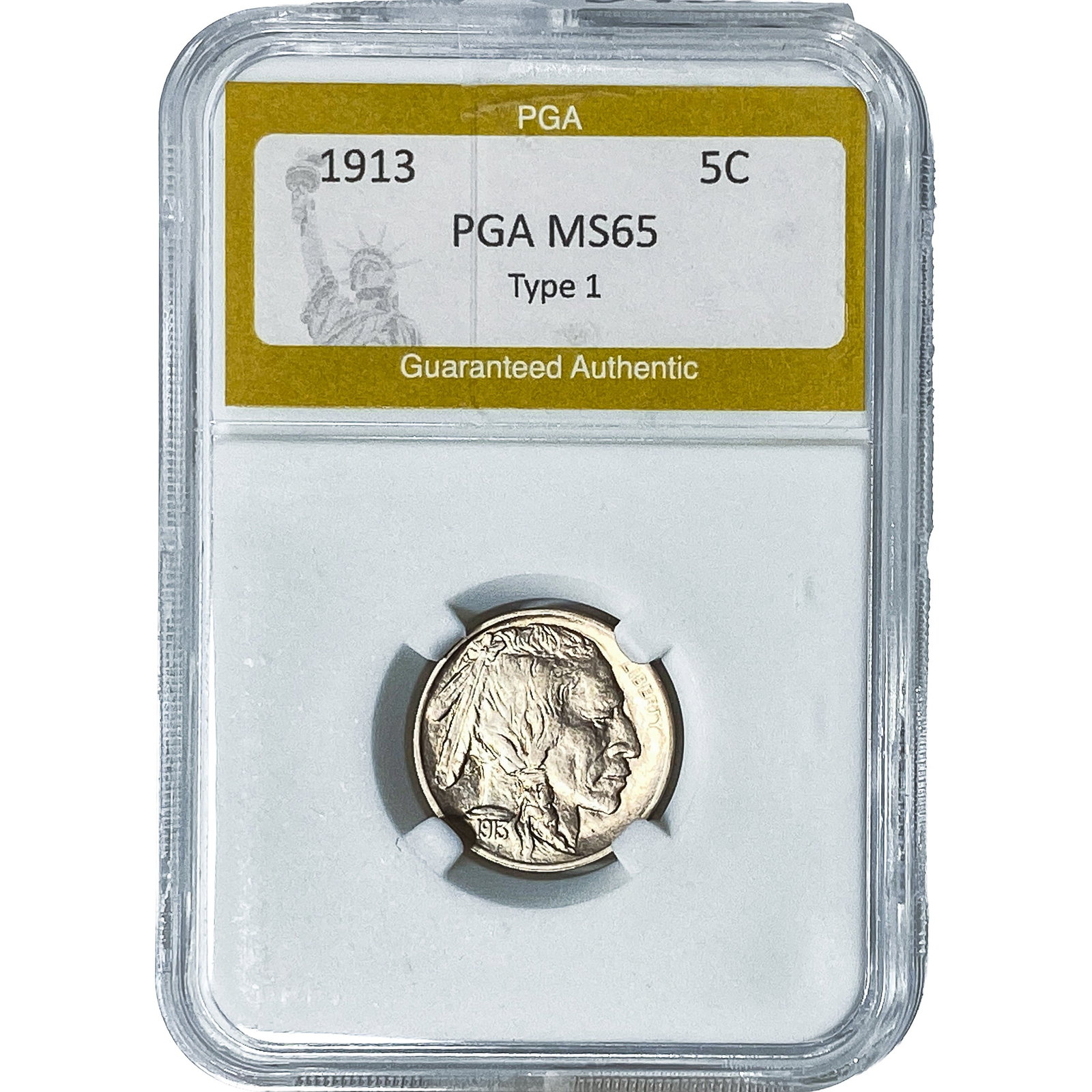 1913 Buffalo Nickel PGA MS65 Type 1: 1913 Buffalo Nickel PGA MS65 Type 1