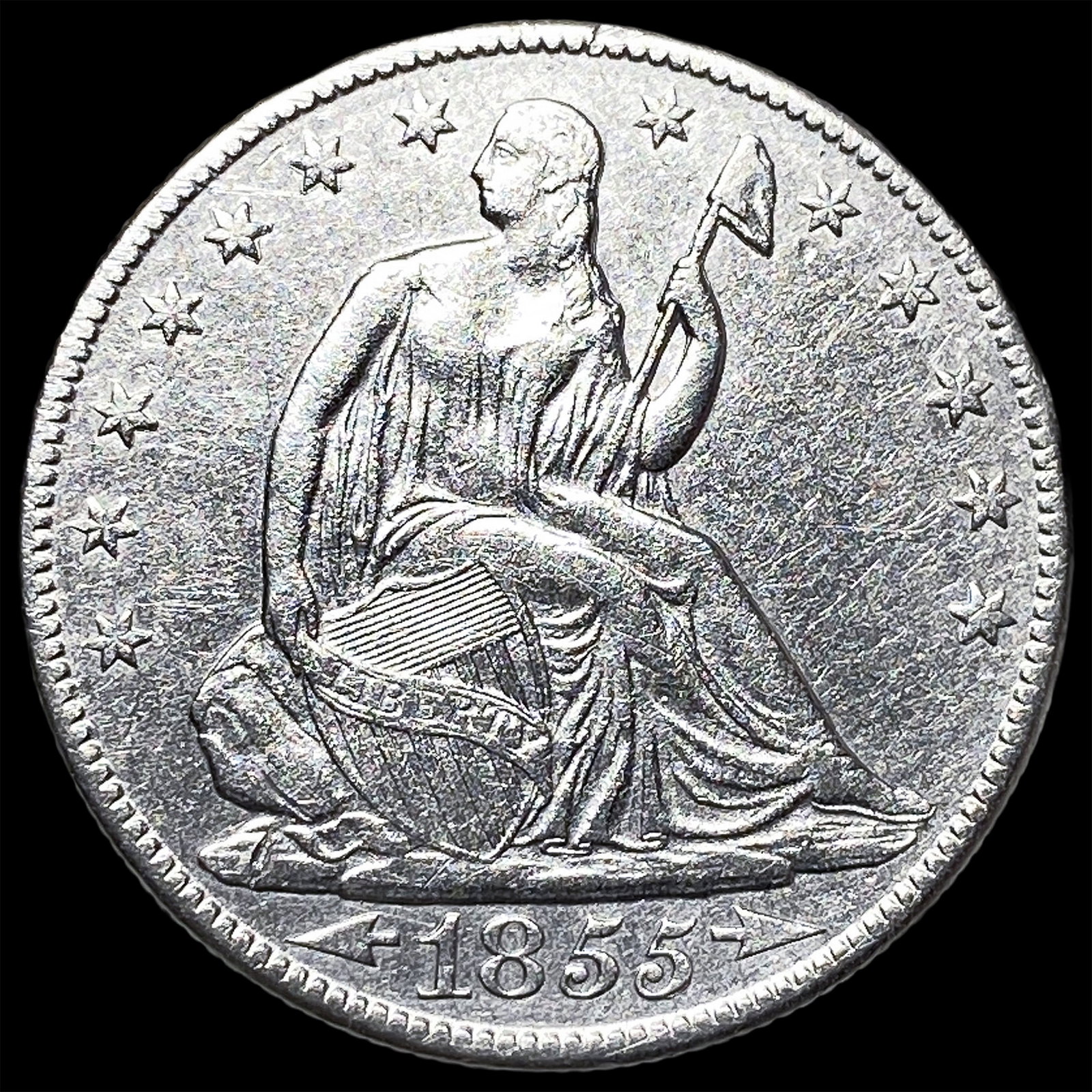 1855-O Silver Half Dollar CLOSELY UNCIRCULATED (1 of 2)