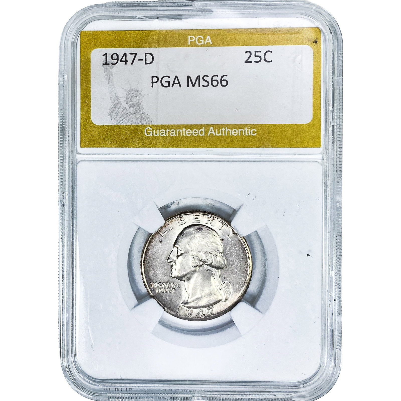 1947-D Washington Silver Quarter PGA MS66: 1947-D Washington Silver Quarter PGA MS66