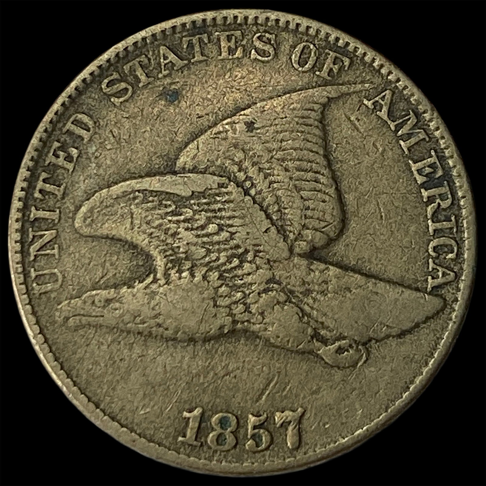 1857 Flying Eagle Cent NEARLY UNCIRCULATED (1 of 2)