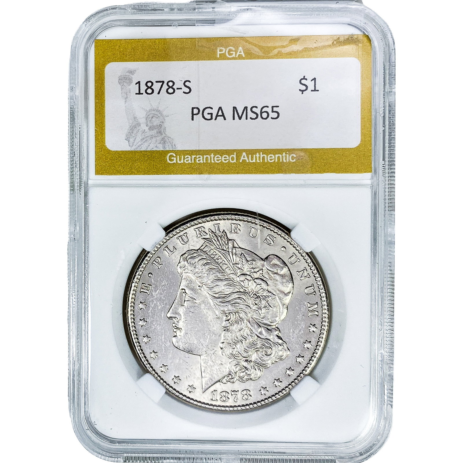 1878-S Morgan Silver Dollar PGA MS65: 1878-S Morgan Silver Dollar PGA MS65