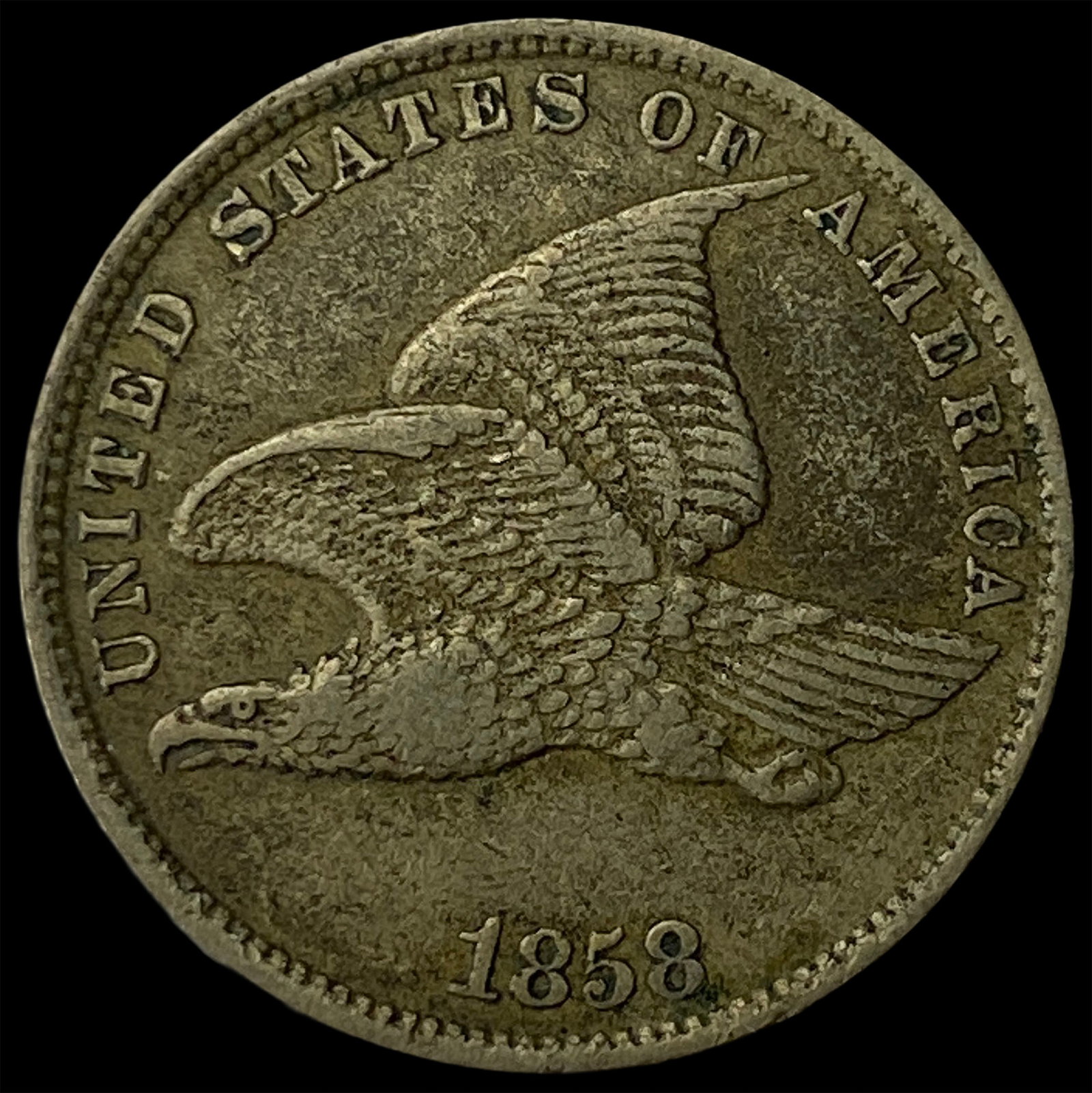 1858 Flying Eagle Cent NEARLY UNCIRCULATED