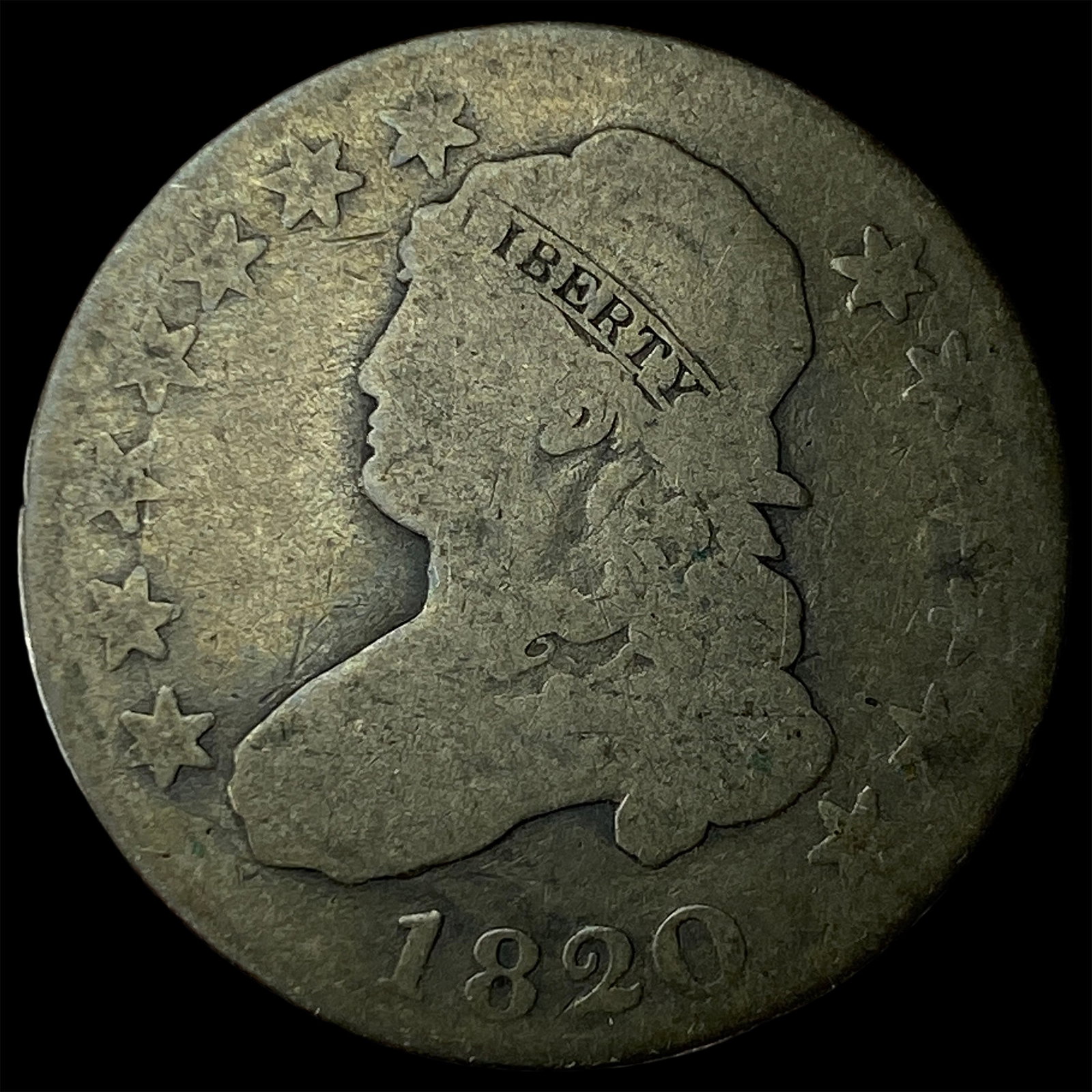 1820 Silver Capped Bust Quarter NICELY CIRCULATED (1 of 2)