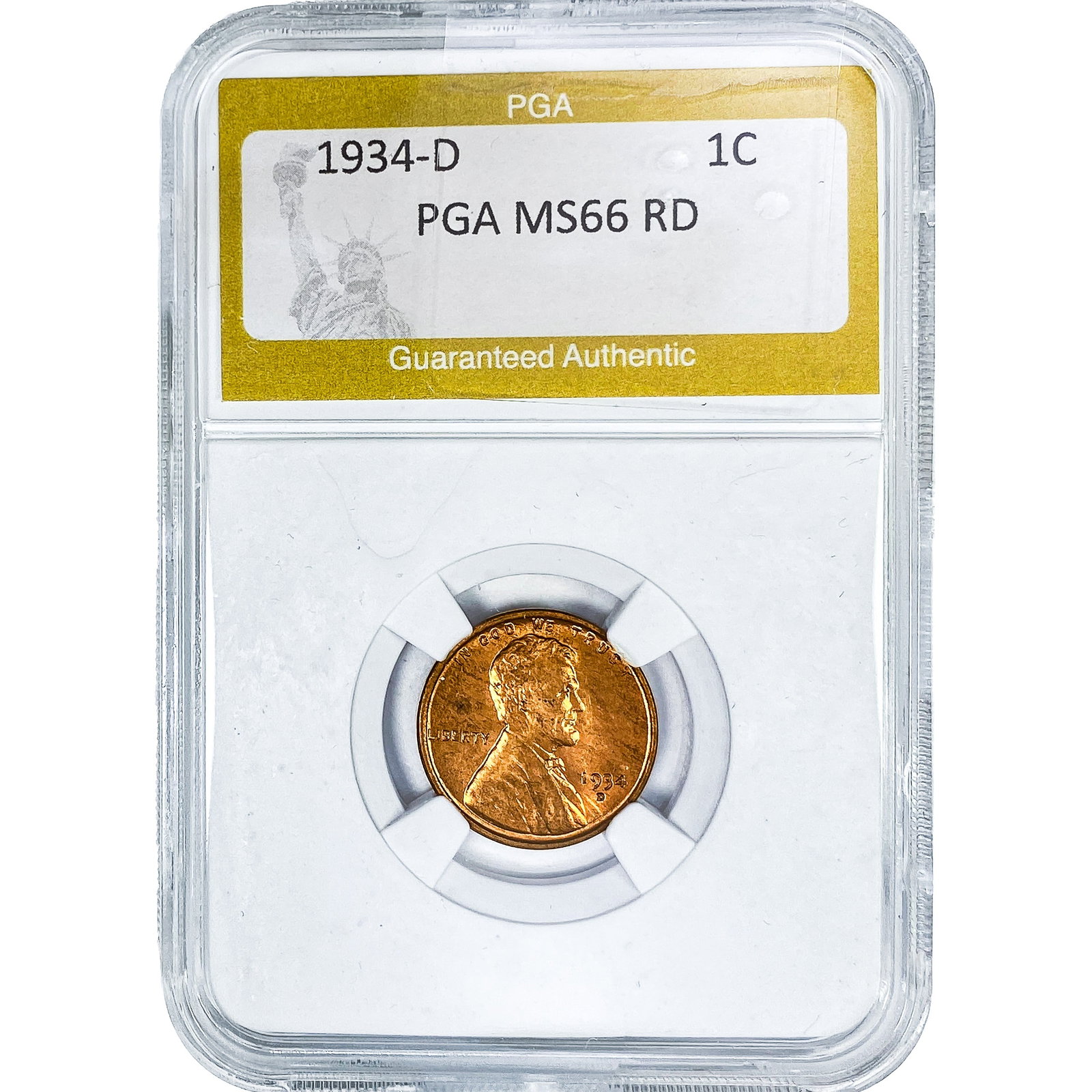 1934-D Wheat Cent PGA MS66 RD (1 of 2)