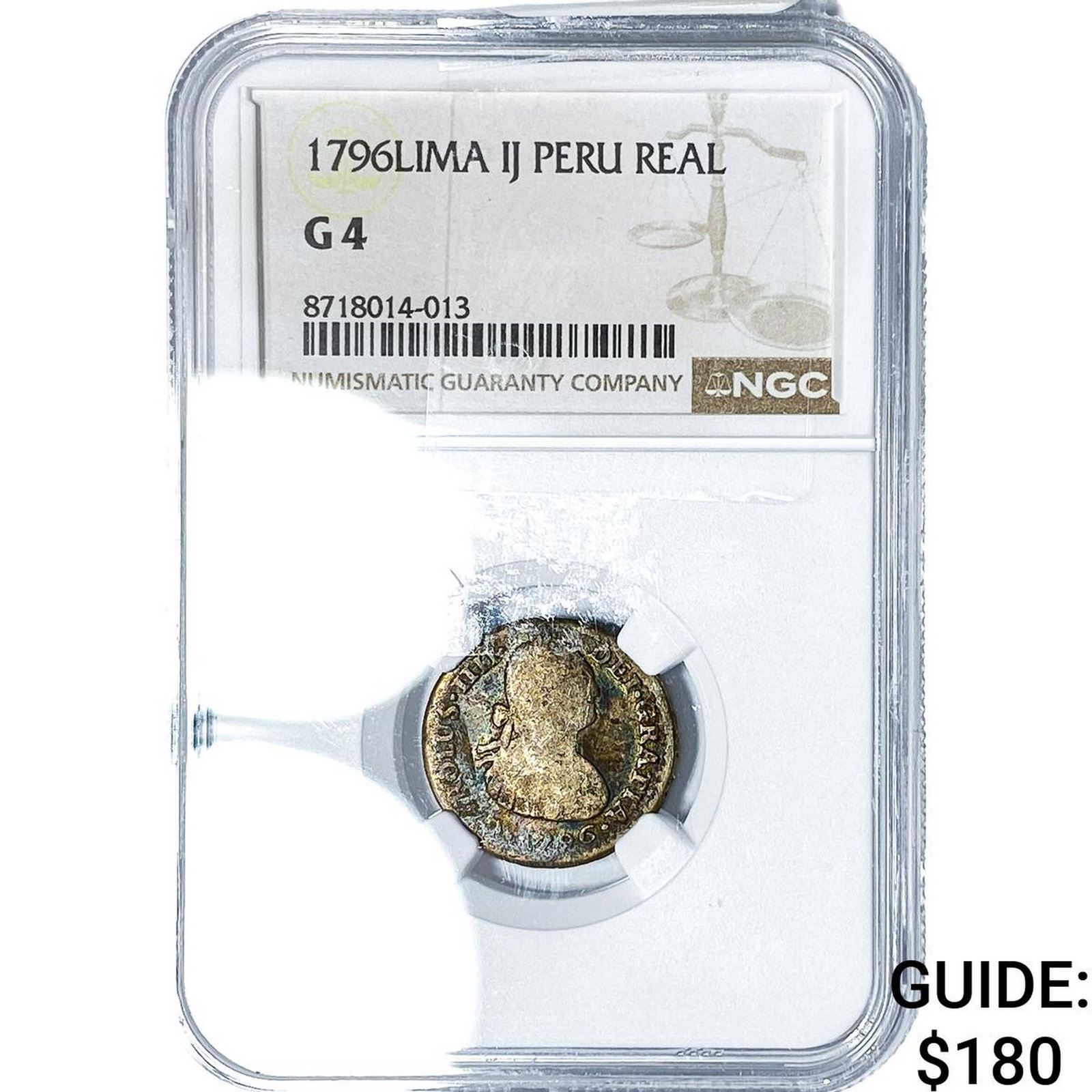 1796-LIMA Colonial Spain Silver 1 Real NGC G4 (1 of 2)