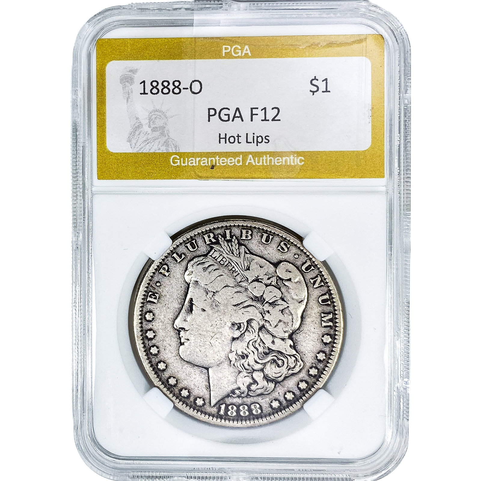 1888-O Morgan Silver Dollar PGA F12 Hot Lips (1 of 2)