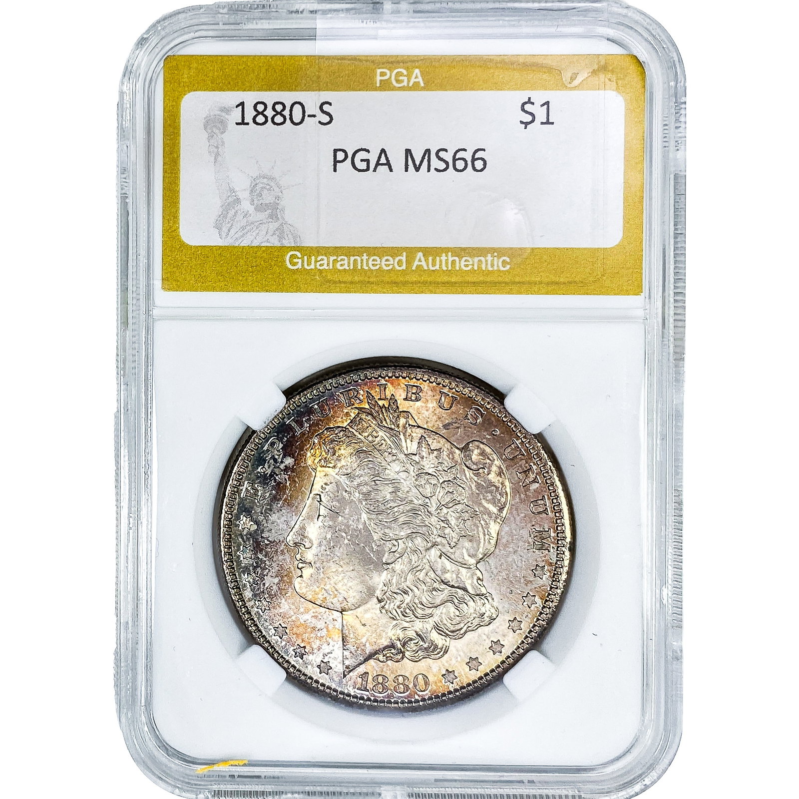1880-S Morgan Silver Dollar PGA MS66: 1880-S Morgan Silver Dollar PGA MS66