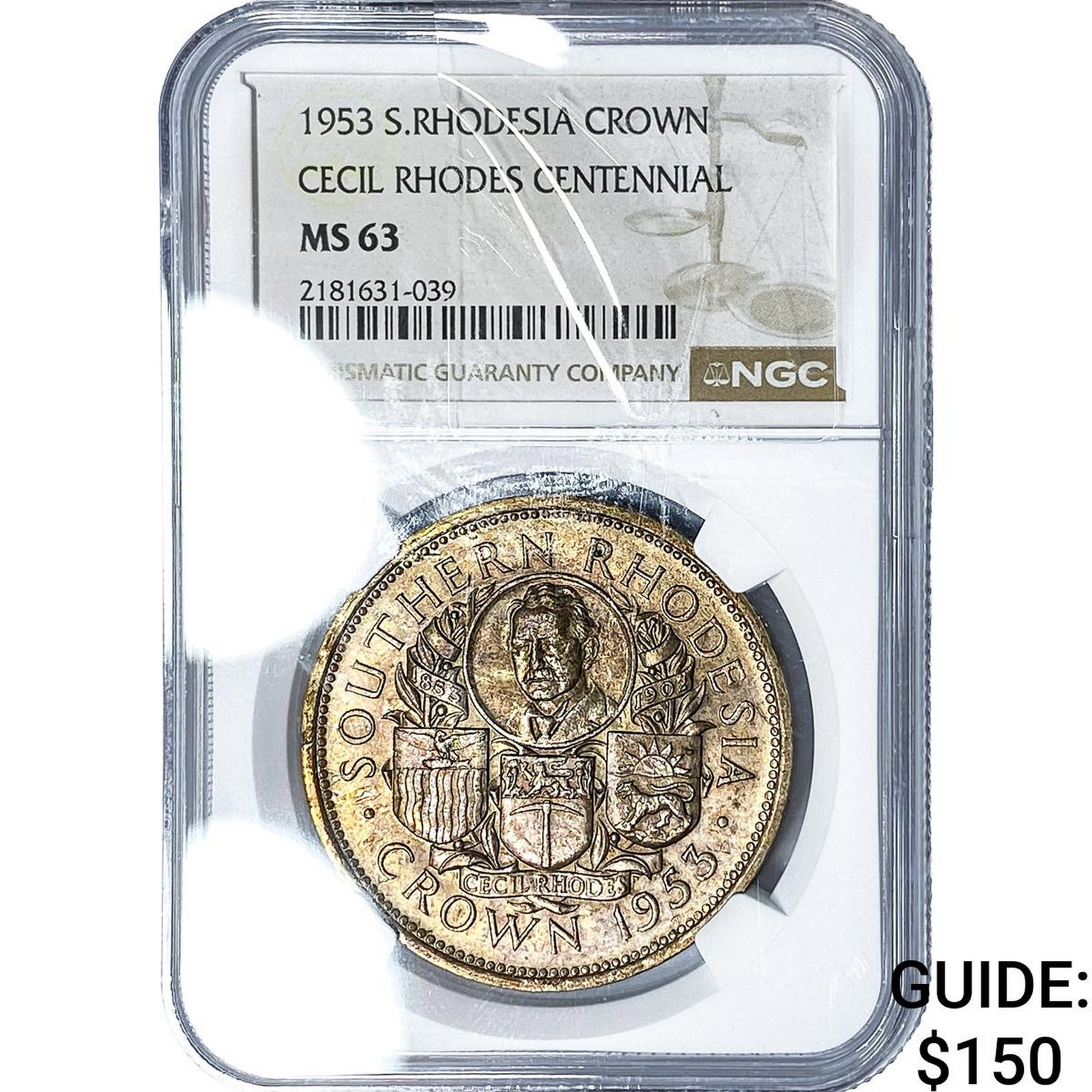 1953 S. Rhodesia Silver 1 Crown NGC MS63 (1 of 2)