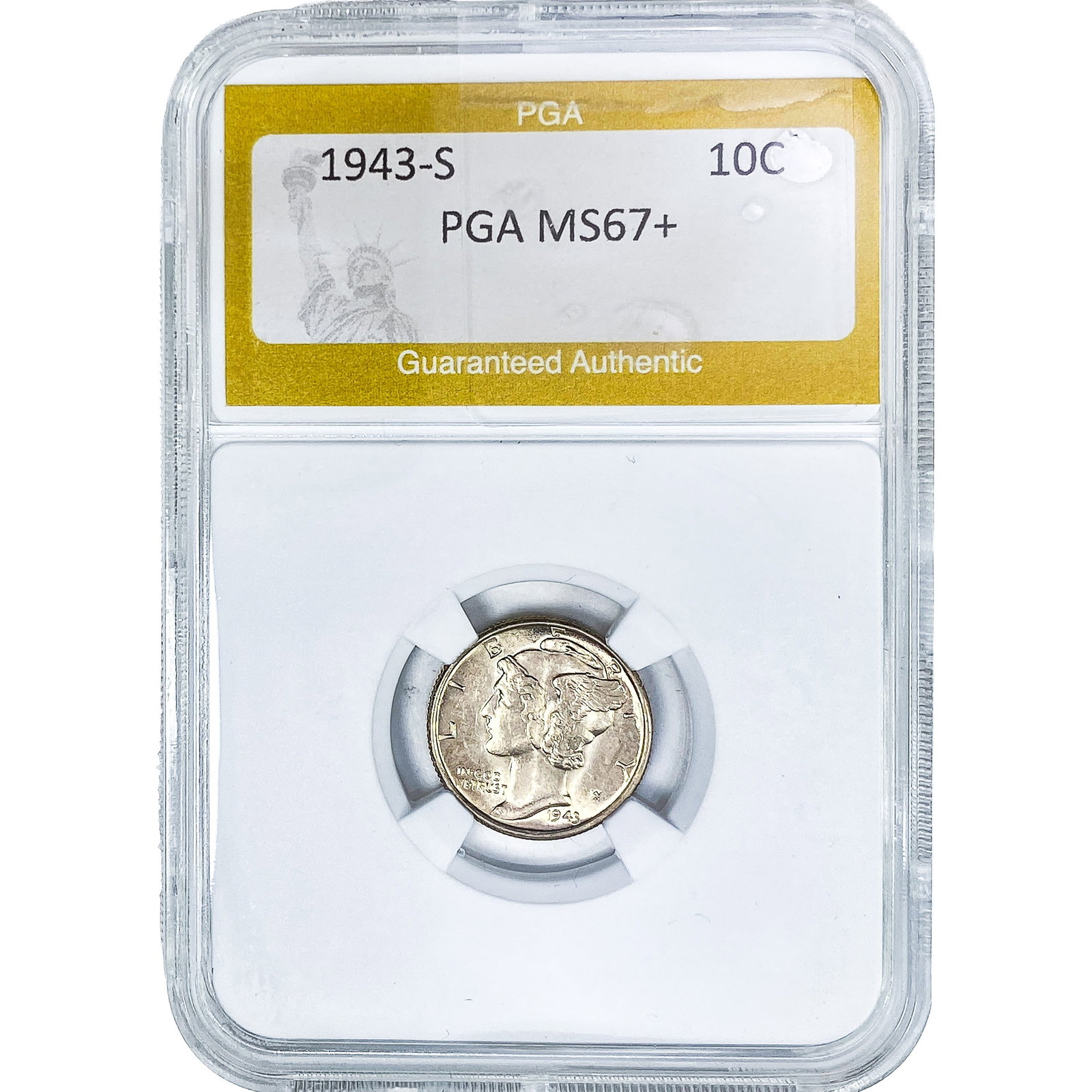 1943-S Mercury Silver Dime PGA MS67+: 1943-S Mercury Silver Dime PGA MS67+