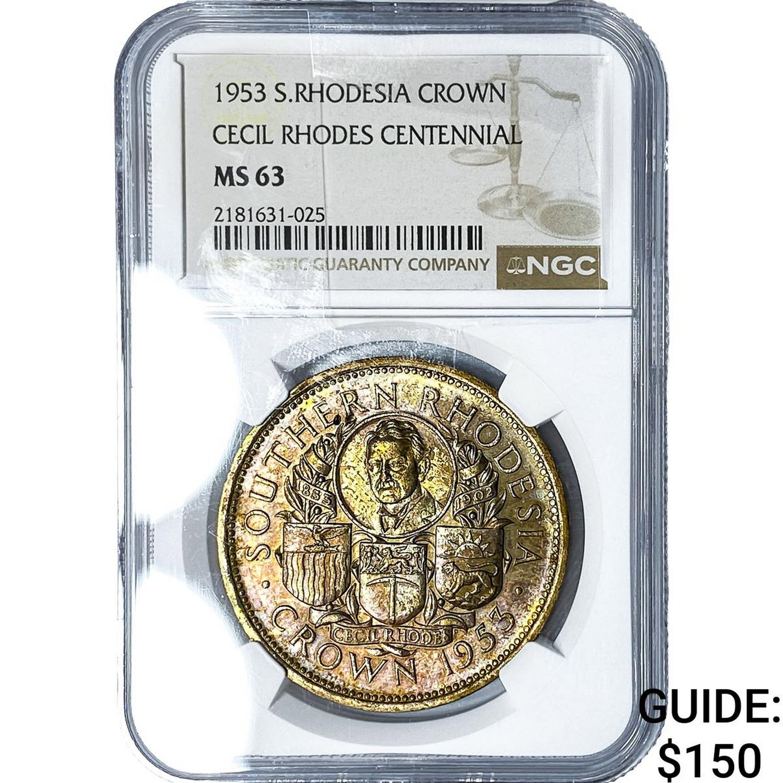 1953 S. Rhodesia Silver 1 Crown NGC MS63 (1 of 2)
