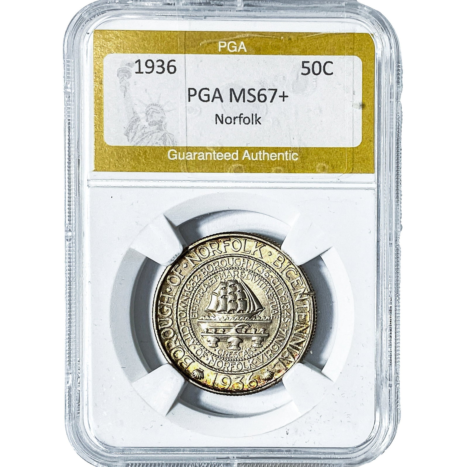 1936 Norfolk Half Dollar PGA MS67+: 1936 Norfolk Half Dollar PGA MS67+