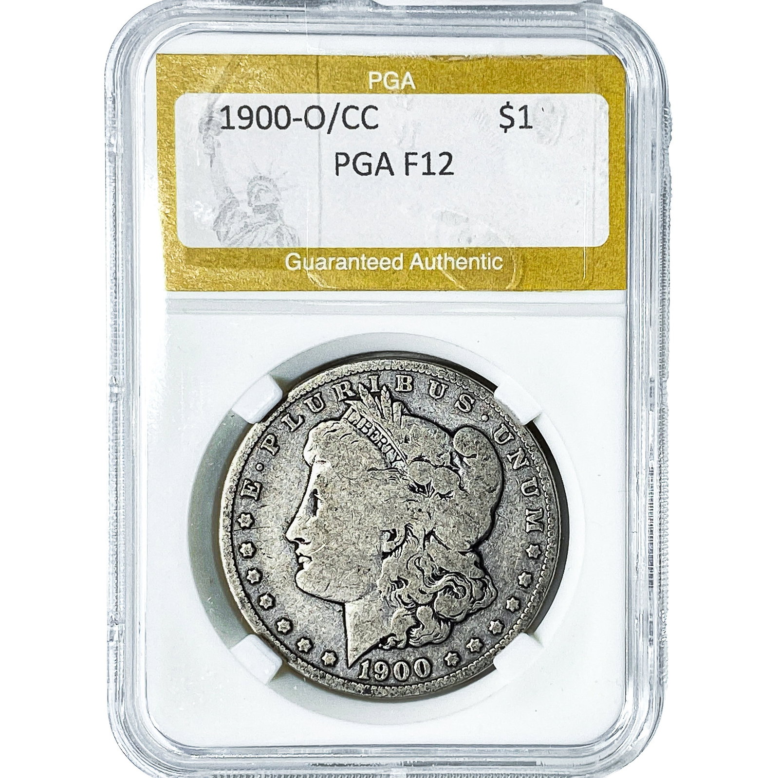 1900-O/CC Morgan Silver Dollar PGA F12: 1900-O/CC Morgan Silver Dollar PGA F12