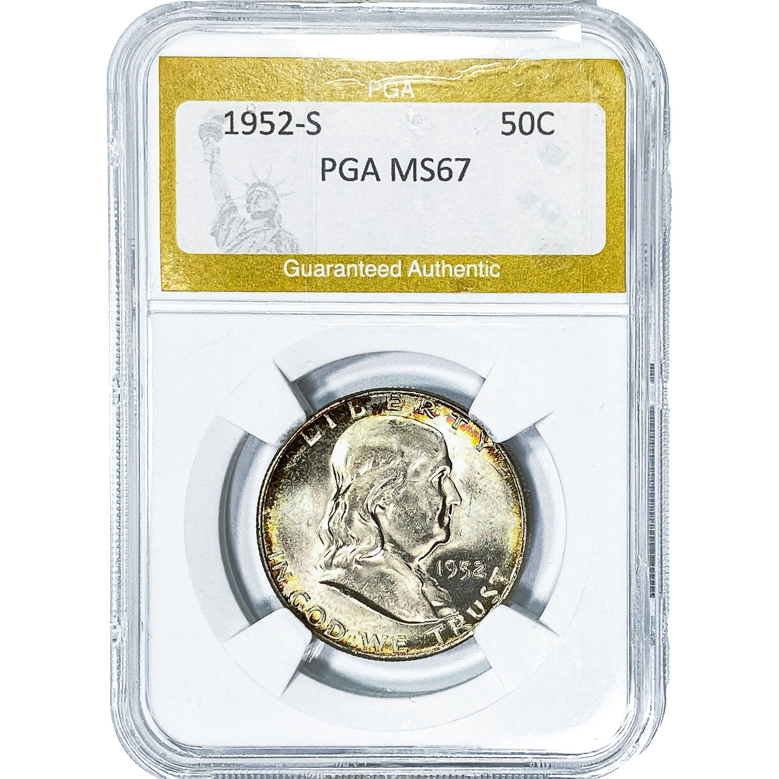 1952-S Franklin Half Dollar PGA MS67: 1952-S Franklin Half Dollar PGA MS67