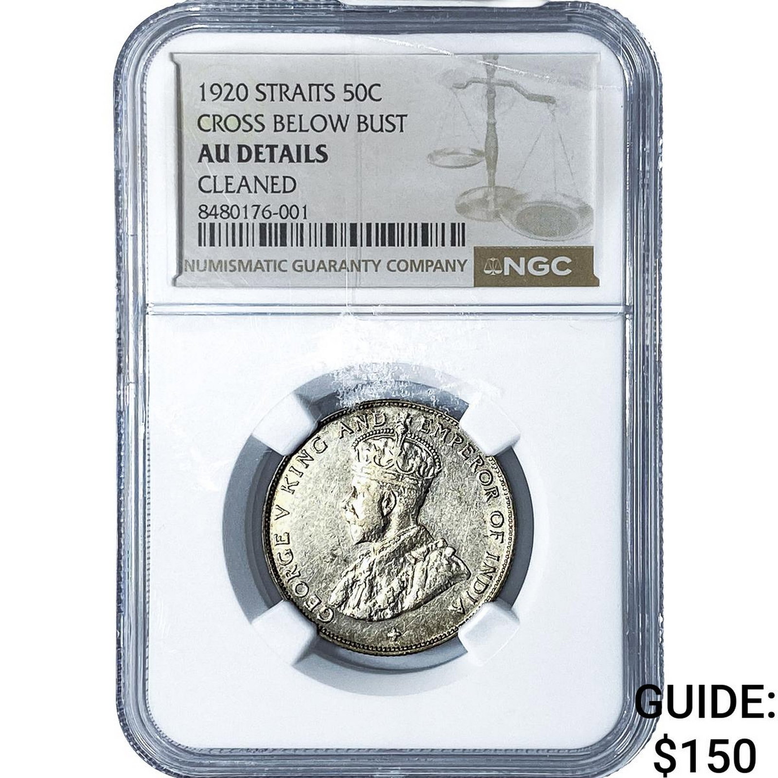 1920 Straits Settlements Silver 50 Cents NGC AU Details (1 of 2)