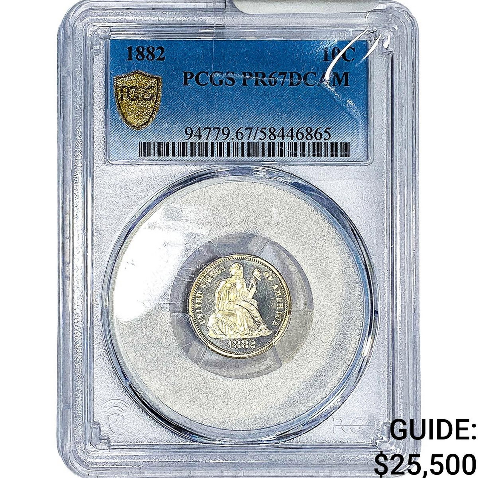 1882 Seated Liberty Dime PCGS PR67 DCAM: 1882 Seated Liberty Dime PCGS PR67 DCAM