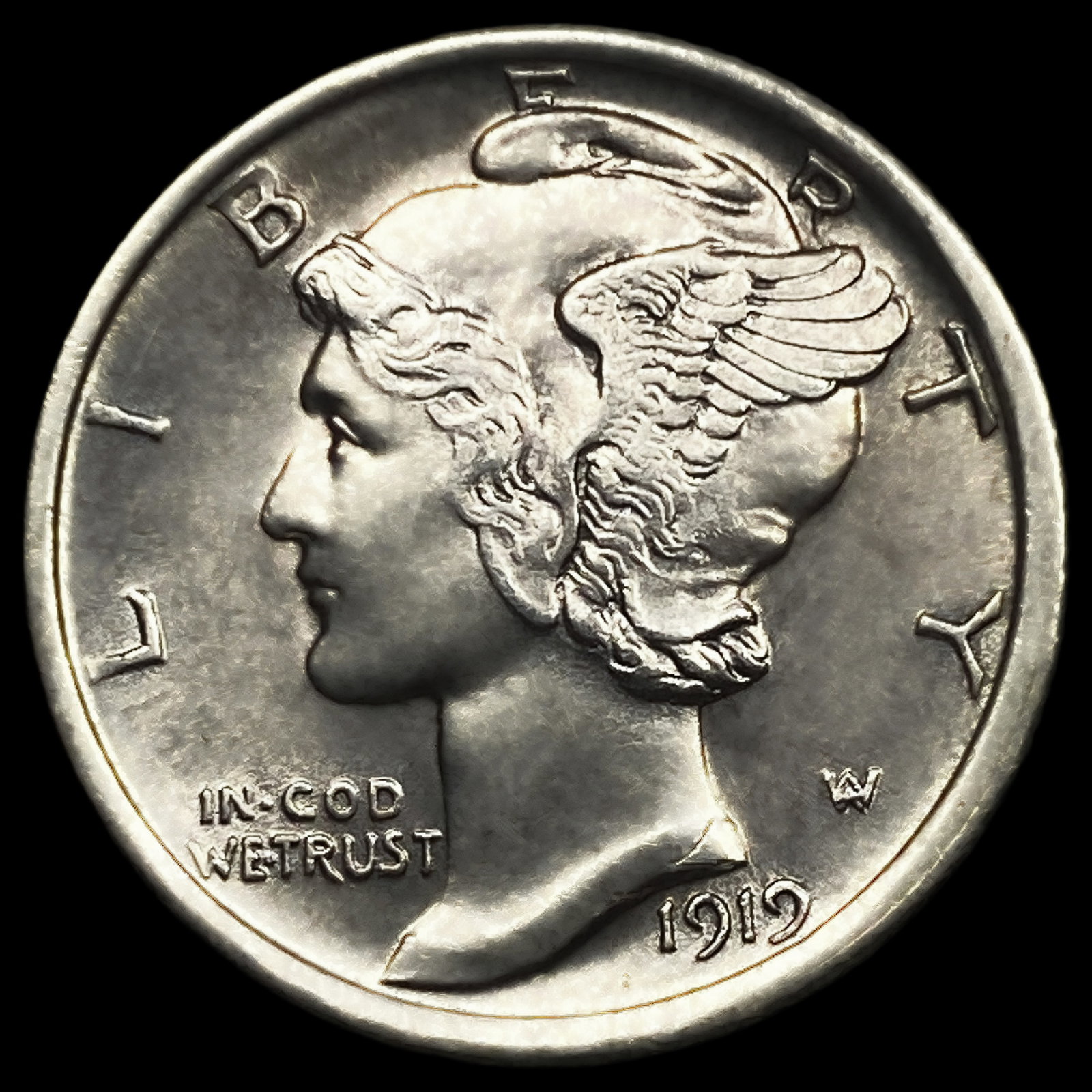 1919-D Mercury Dime CHOICE BU FSB: 1919-D Mercury Dime CHOICE BU FSB