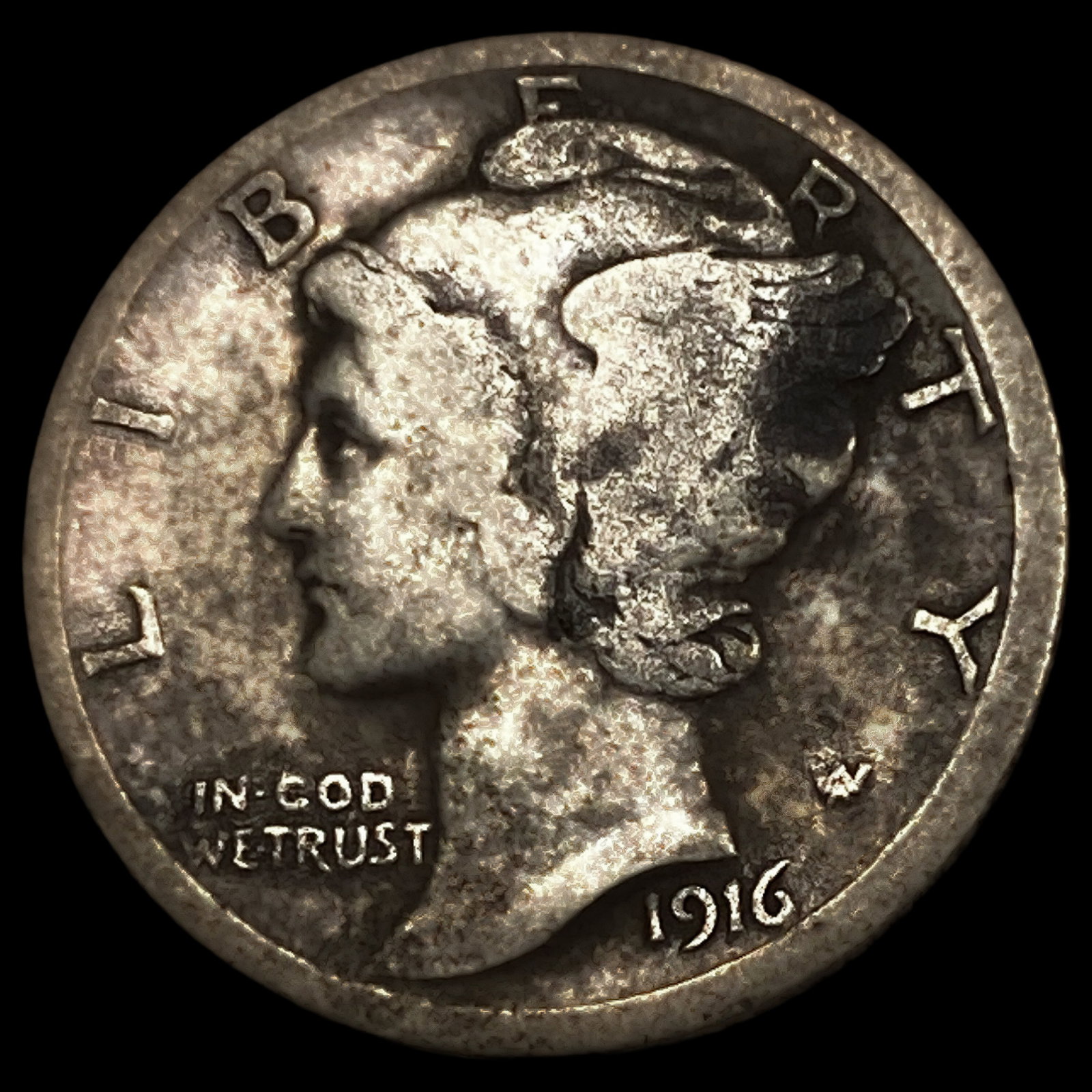 1916-D Mercury Dime NICELY CIRCULATED (1 of 2)