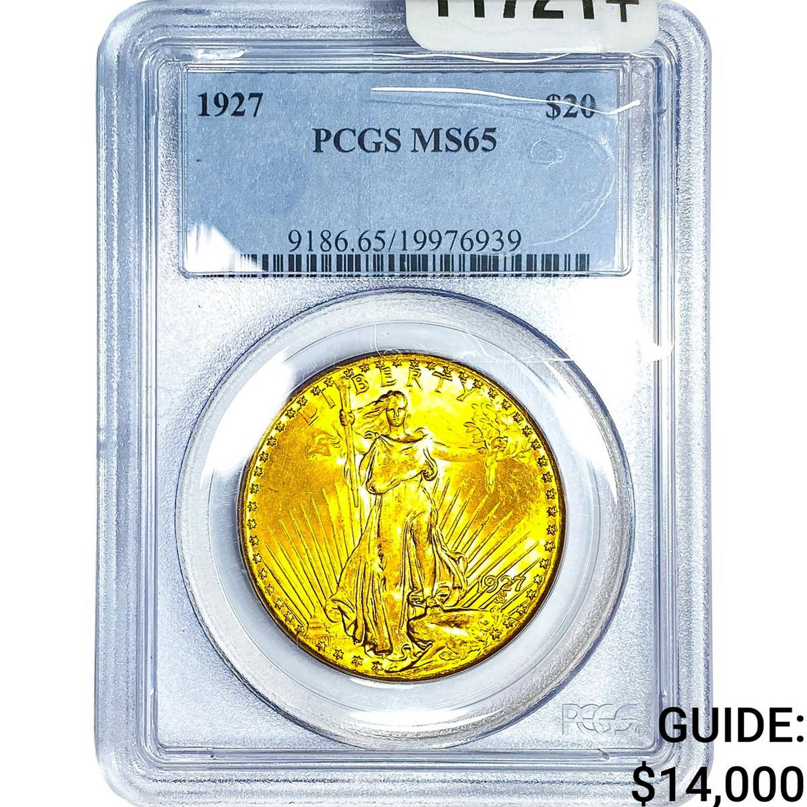 1927 $20 Gold Double Eagle PCGS MS65: 1927 $20 Gold Double Eagle PCGS MS65