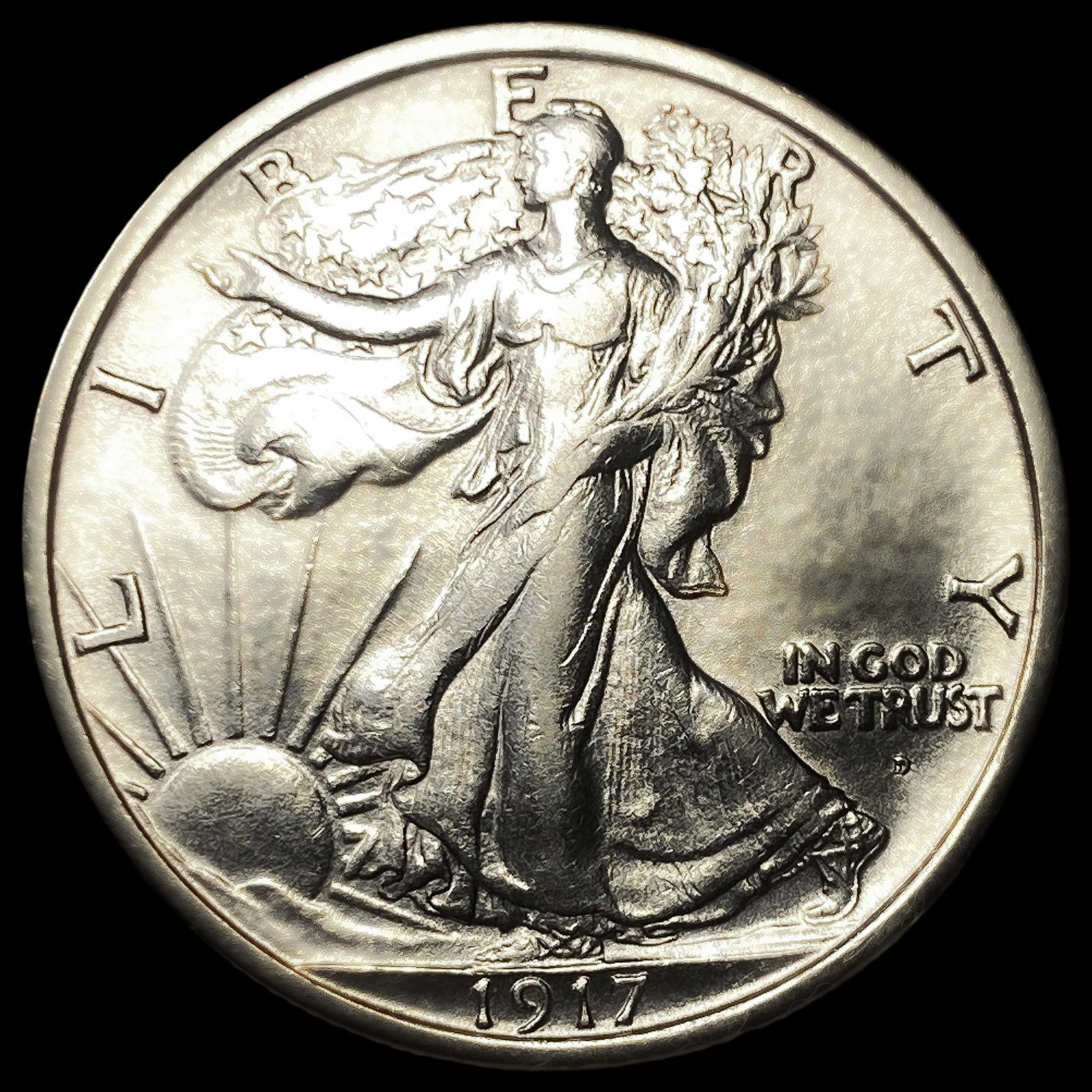 1917-D Obv MM Walking Liberty Half Dollar: 1917-D Obv MM Walking Liberty Half Dollar