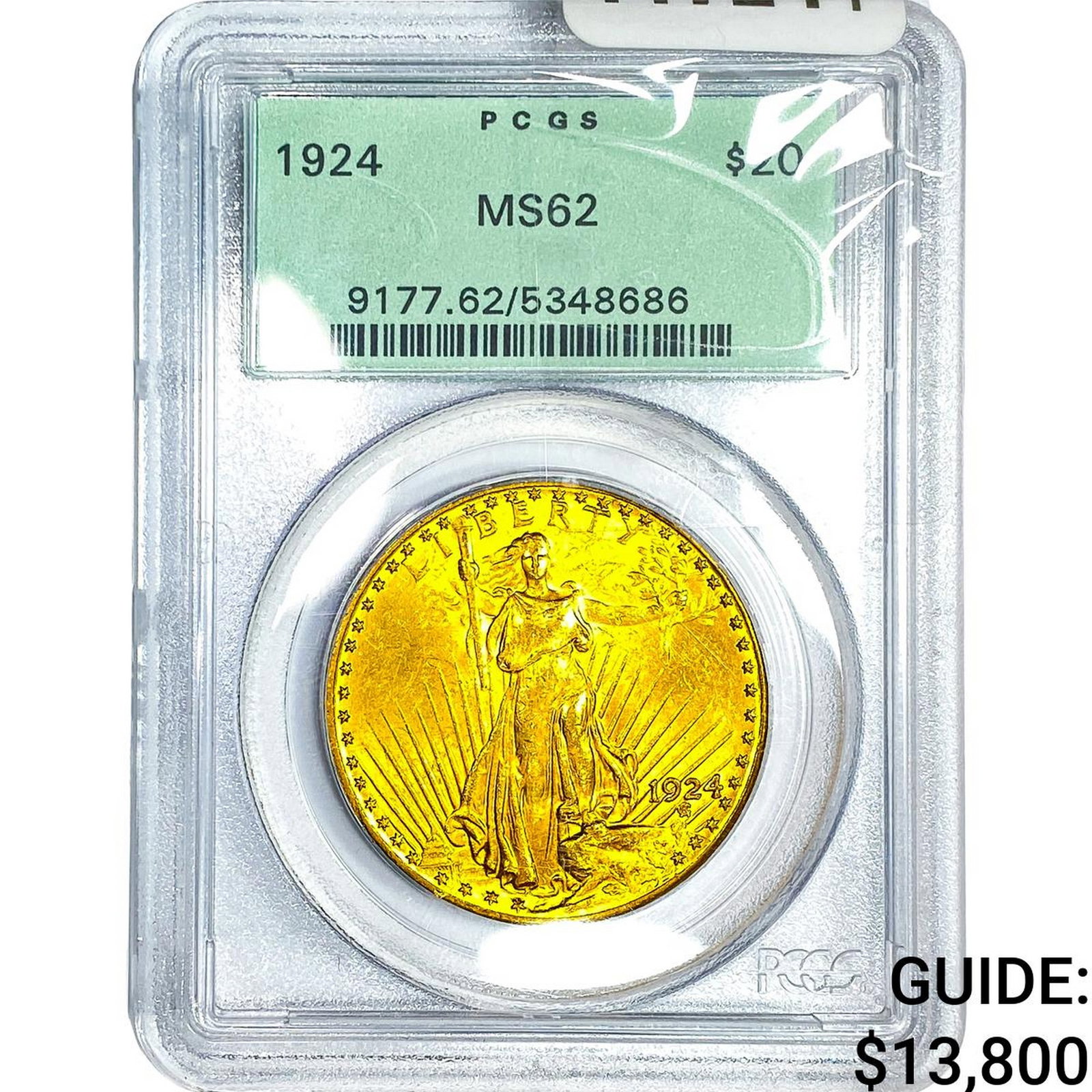 1924 $20 Gold Double Eagle PCGS MS62: 1924 $20 Gold Double Eagle PCGS MS62