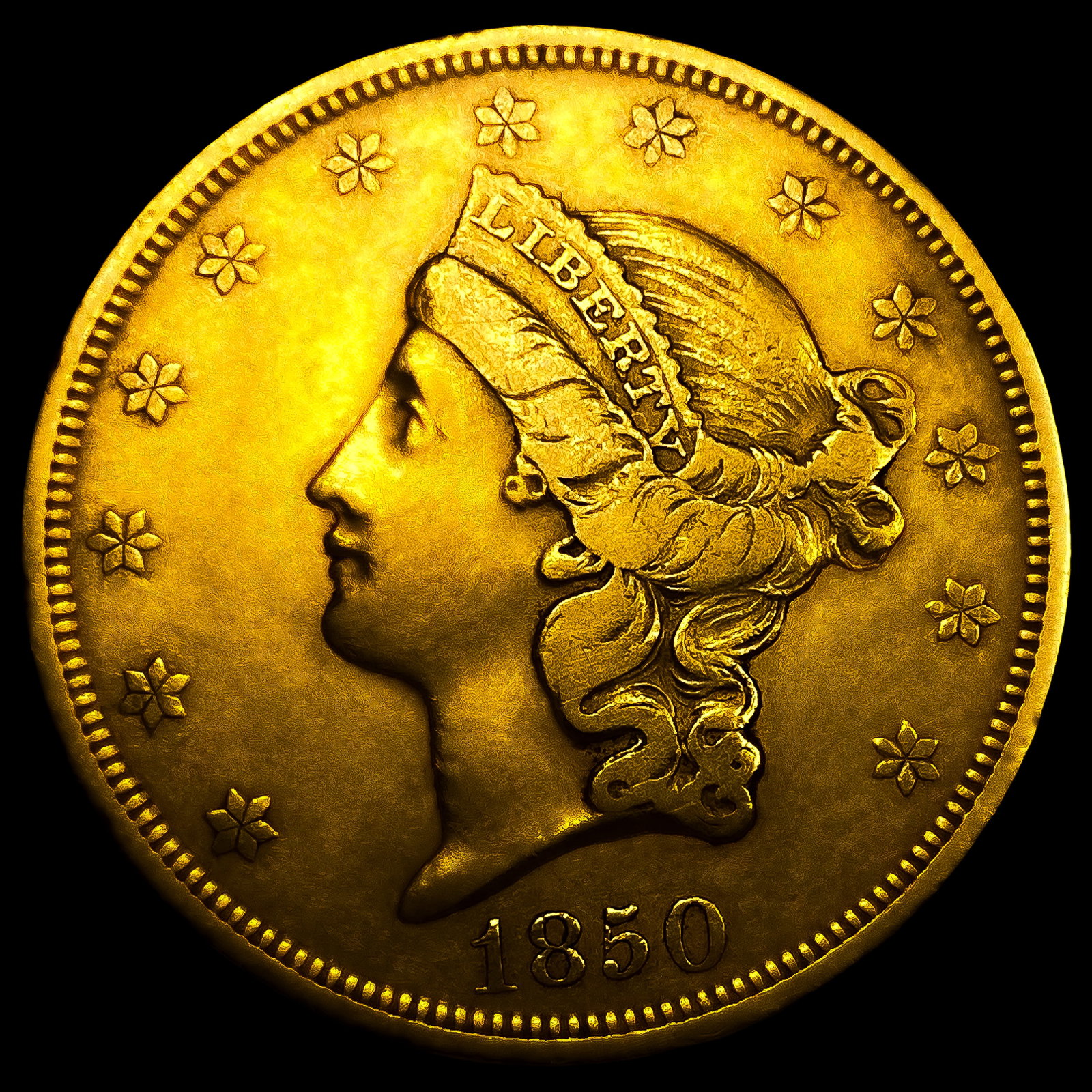 1850 $20 Gold Double Eagle (1 of 2)