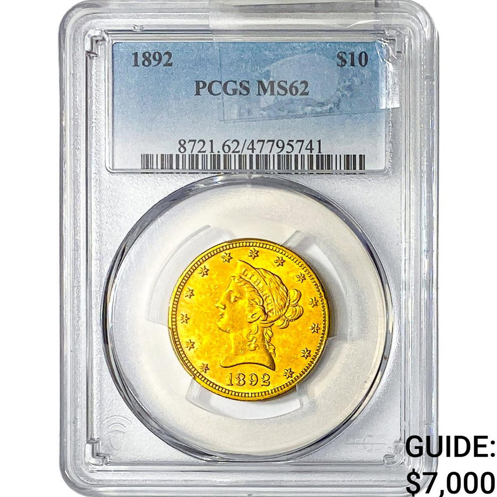 1892 $10 Gold Eagle PCGS MS62: 1892 $10 Gold Eagle PCGS MS62