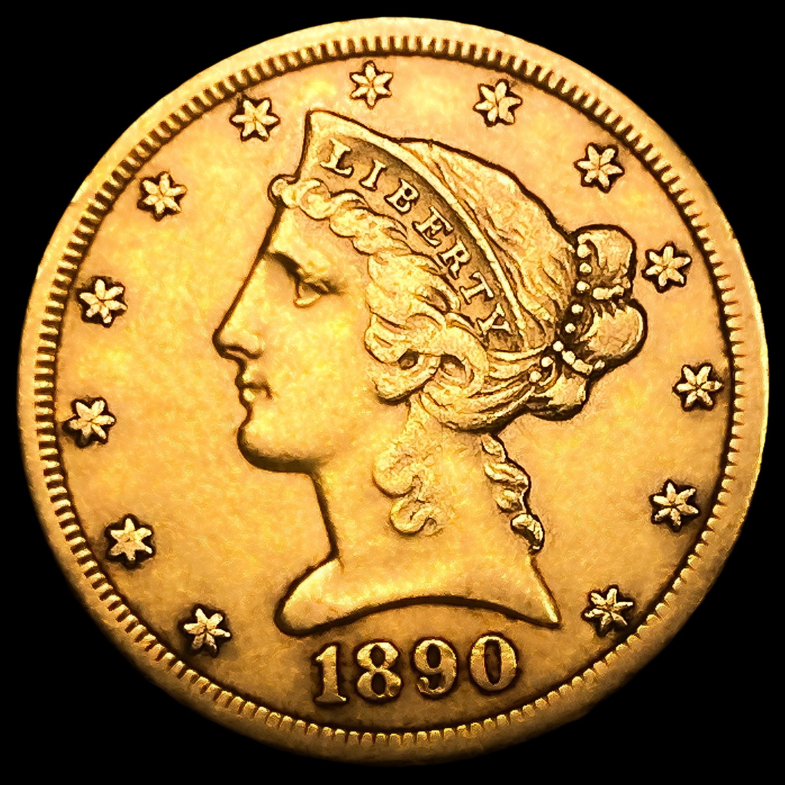 1890-CC $5 Gold Half Eagle (1 of 2)
