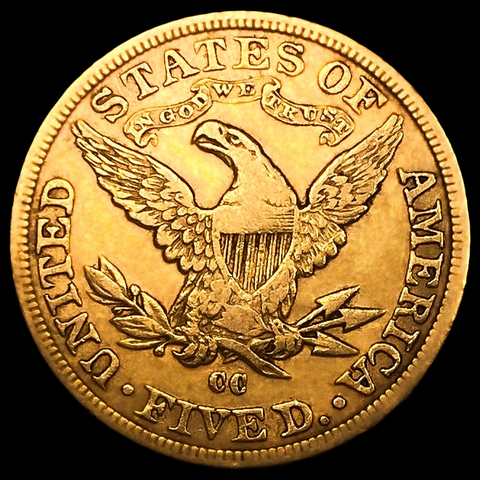 1890-CC $5 Gold Half Eagle - 2