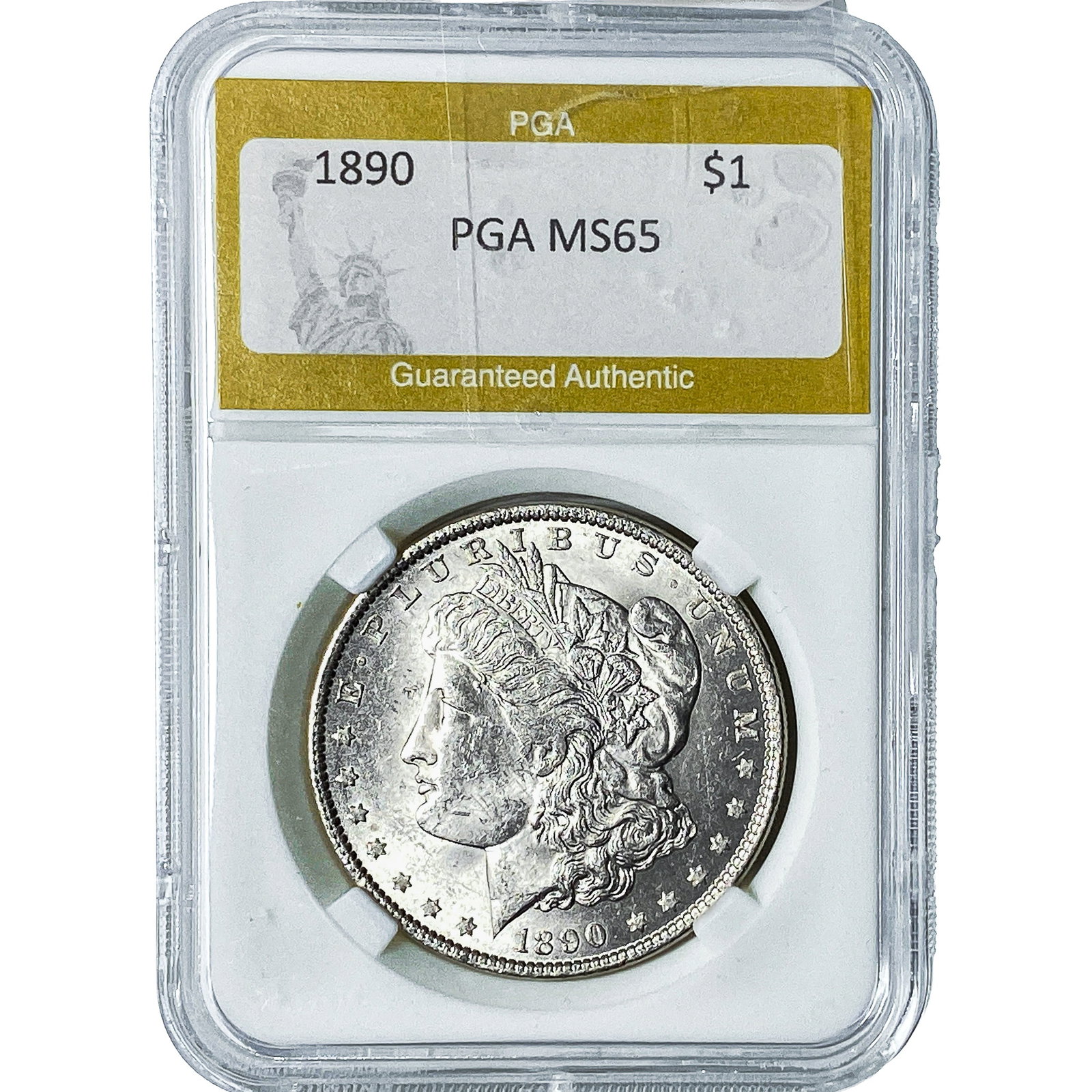 1890 Morgan Silver Dollar PGA MS65: 1890 Morgan Silver Dollar PGA MS65