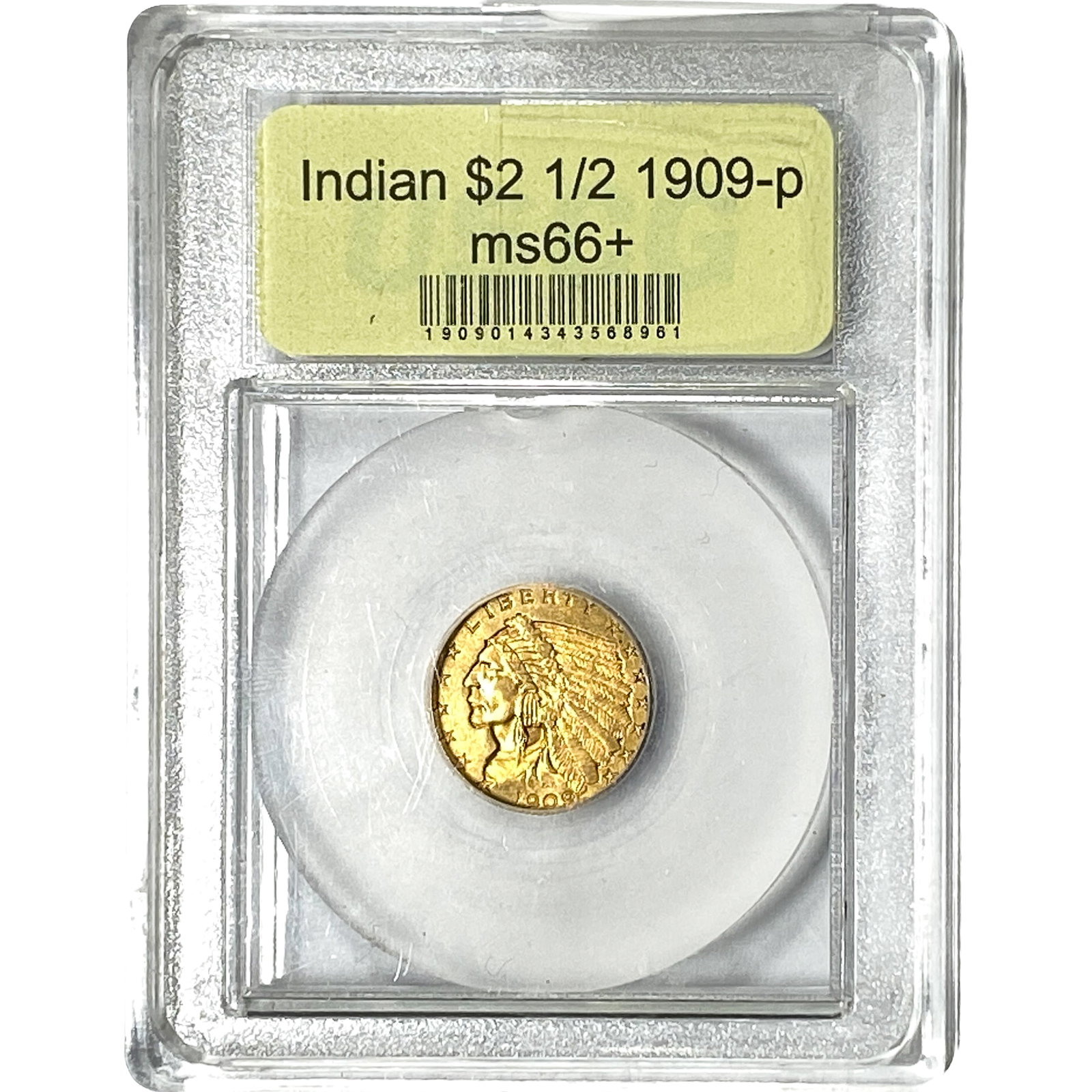 1909 $2.50 Gold Quarter Eagle USCG MS66+: 1909 $2.50 Gold Quarter Eagle USCG MS66+
