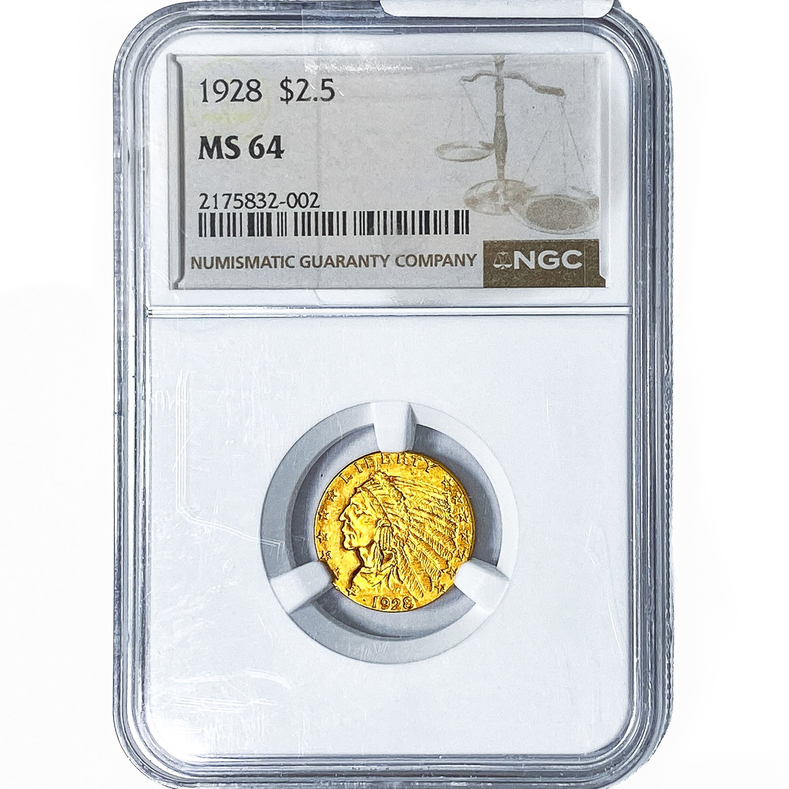 1928 $2.50 Gold Quarter Eagle NGC MS64: 1928 $2.50 Gold Quarter Eagle NGC MS64