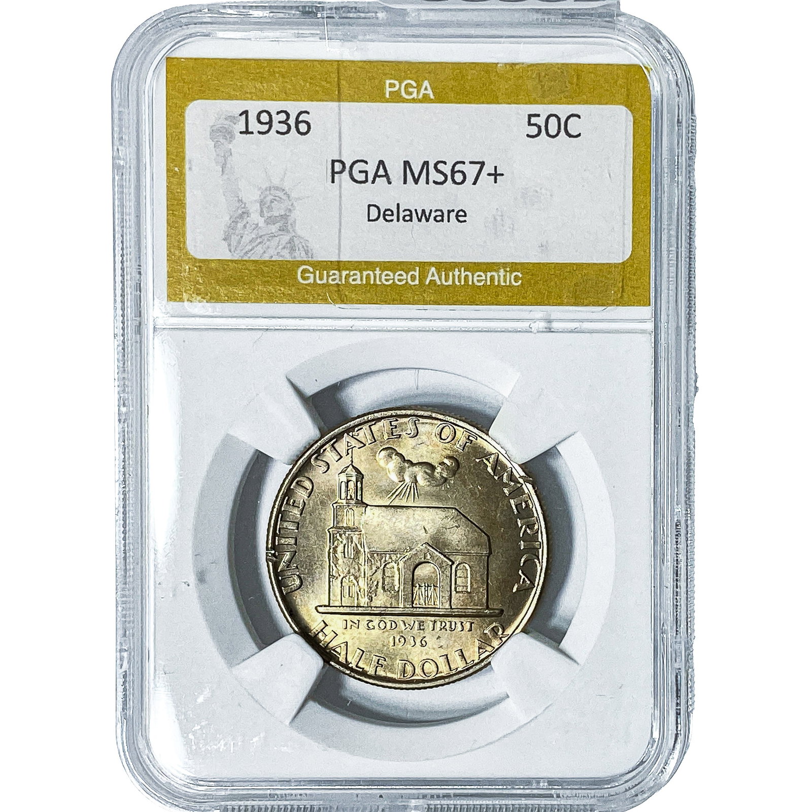 1936 Delaware Half Dollar PGA MS67+: 1936 Delaware Half Dollar PGA MS67+