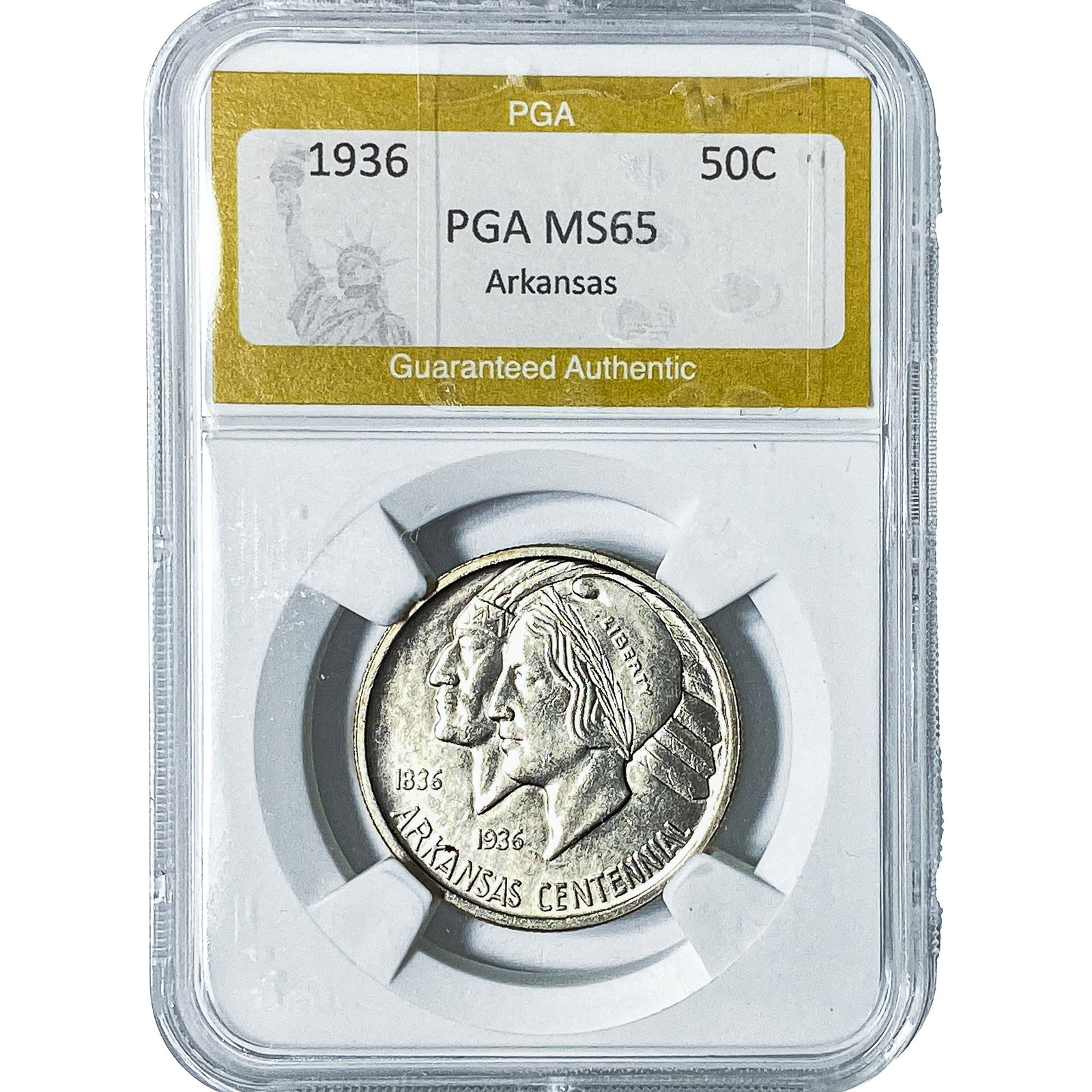 1936 Arkansas Half Dollar PGA MS65: 1936 Arkansas Half Dollar PGA MS65