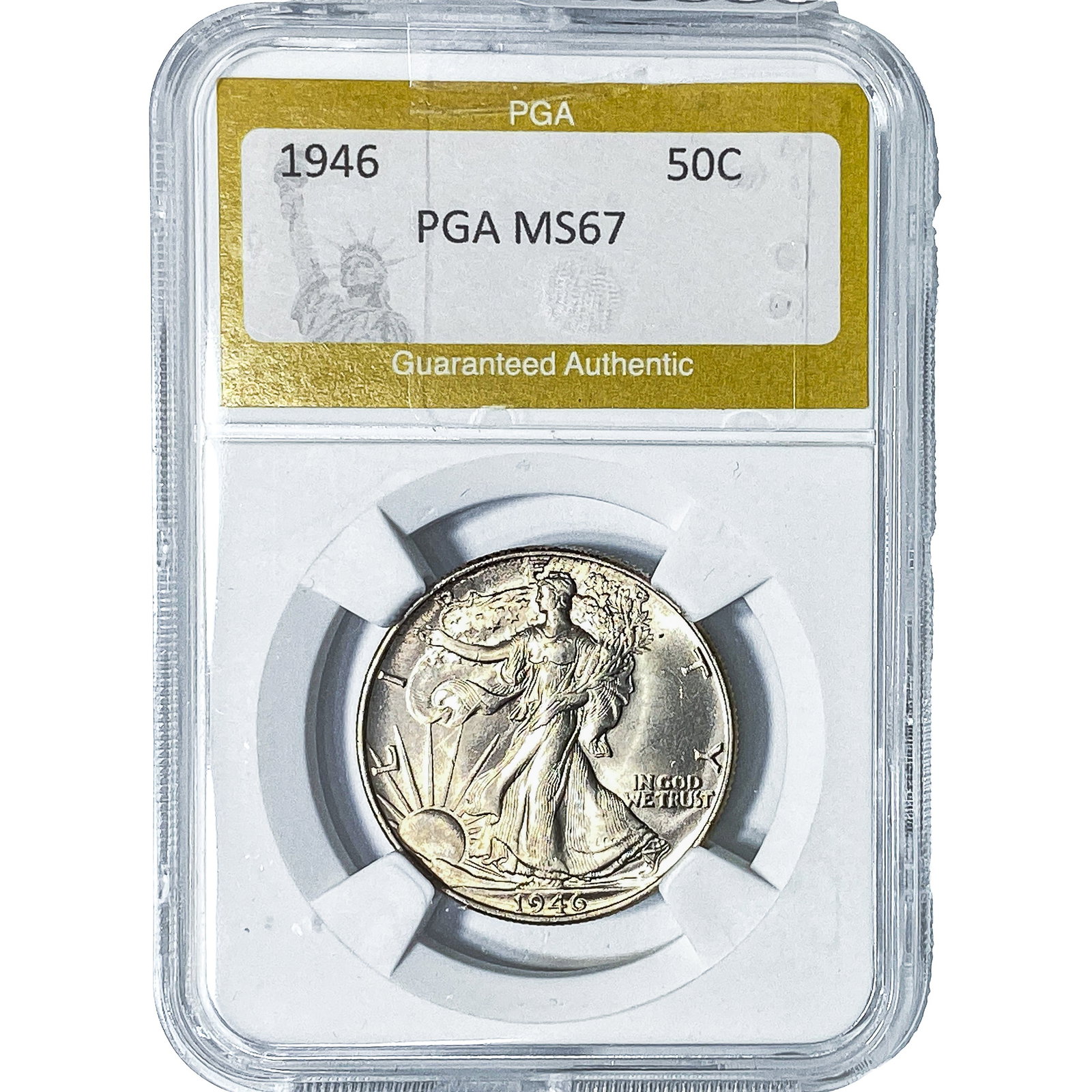 1946 Walking Liberty Half Dollar PGA MS67: 1946 Walking Liberty Half Dollar PGA MS67