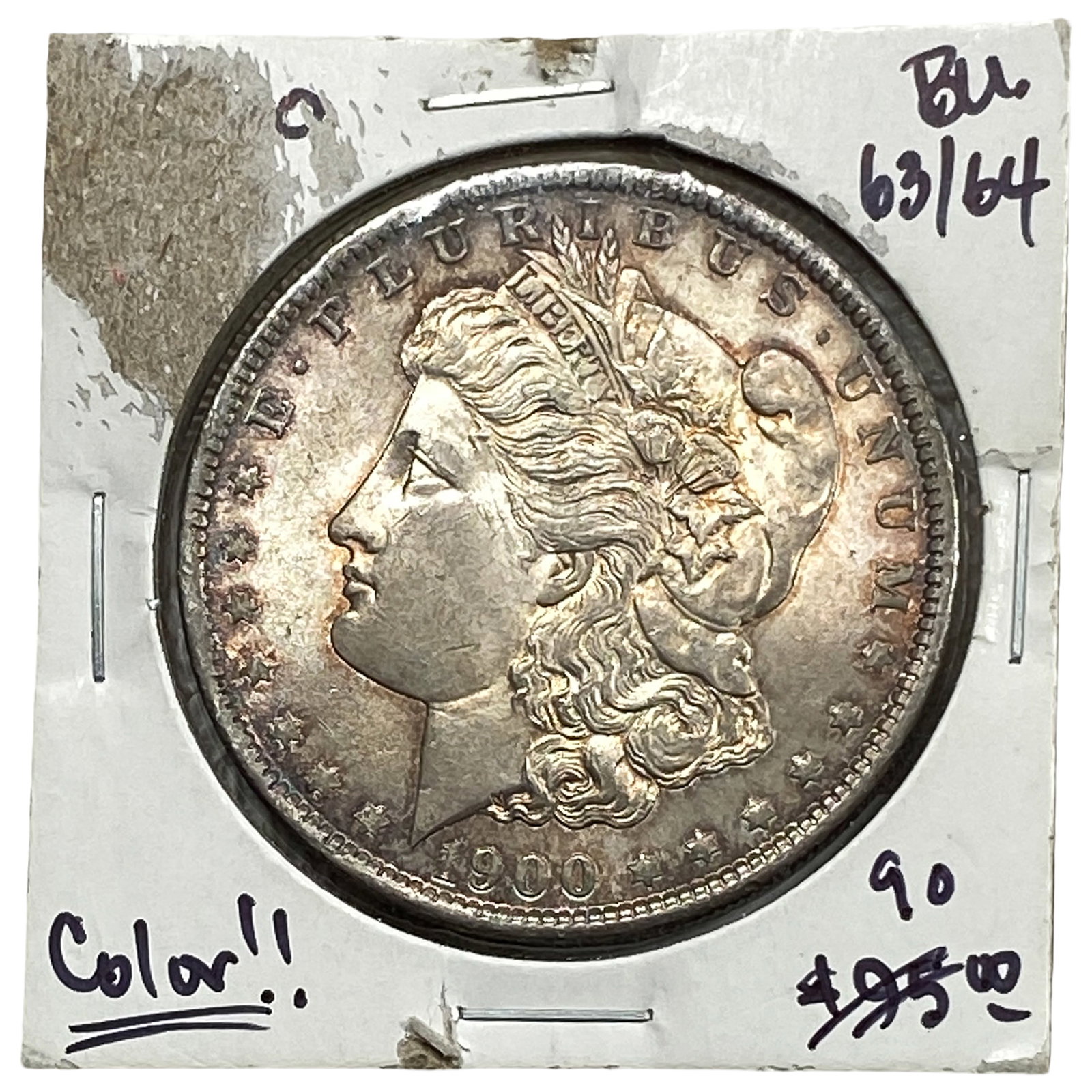1900-O Morgan Silver Dollar Color: 1900-O Morgan Silver Dollar Color