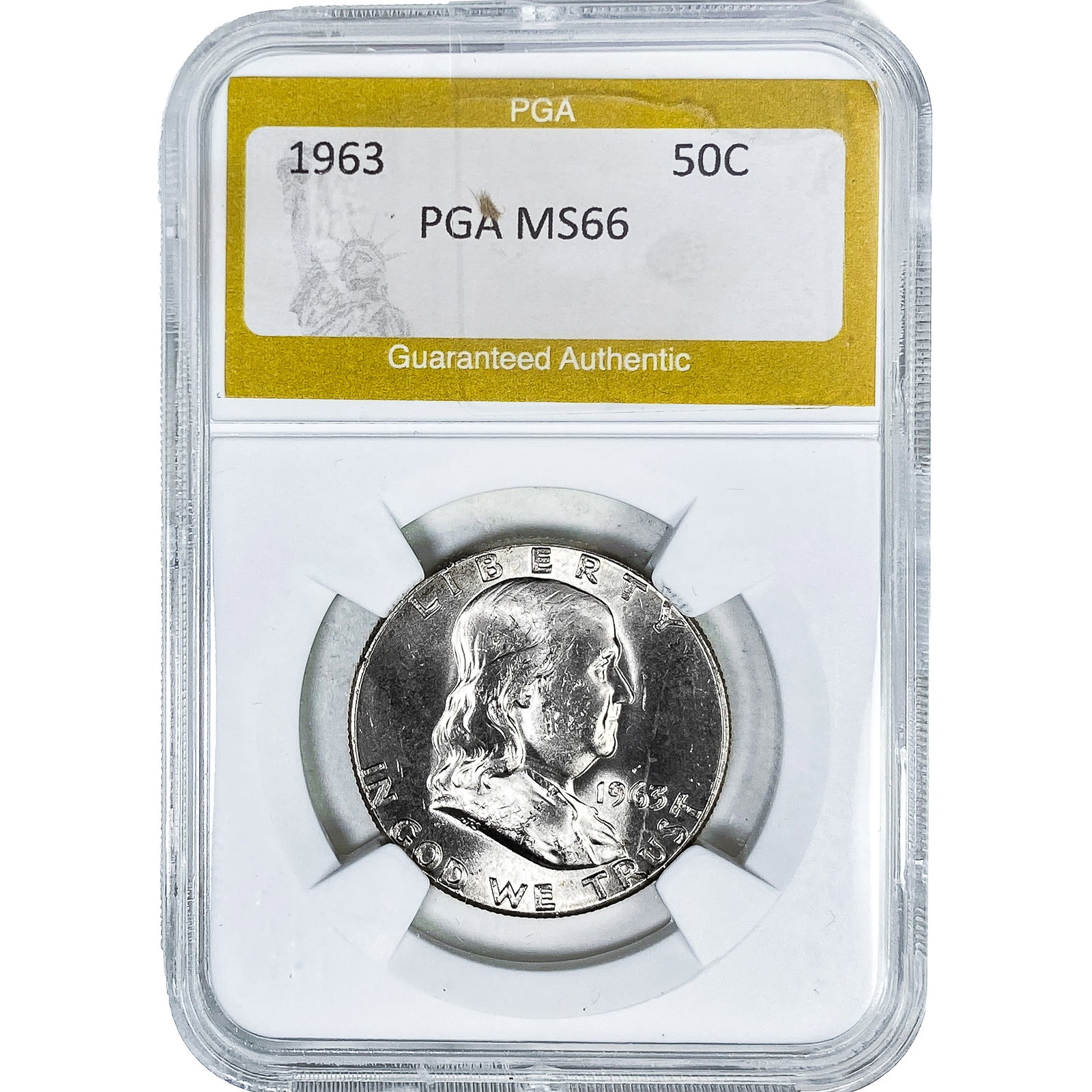 1963 Franklin Half Dollar PGA MS66: 1963 Franklin Half Dollar PGA MS66