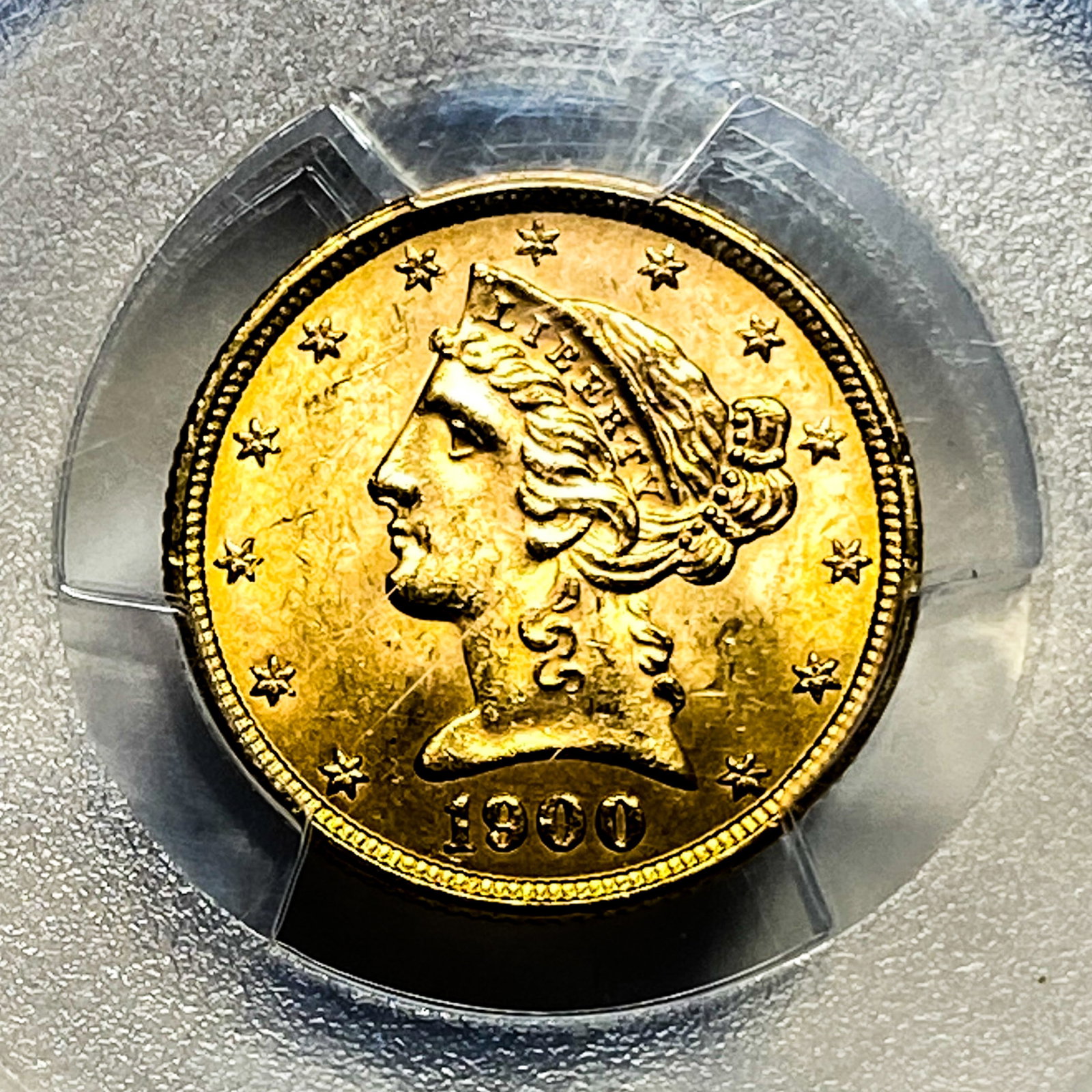1900 $5 Gold Half Eagle PCGS MS63+ - 3