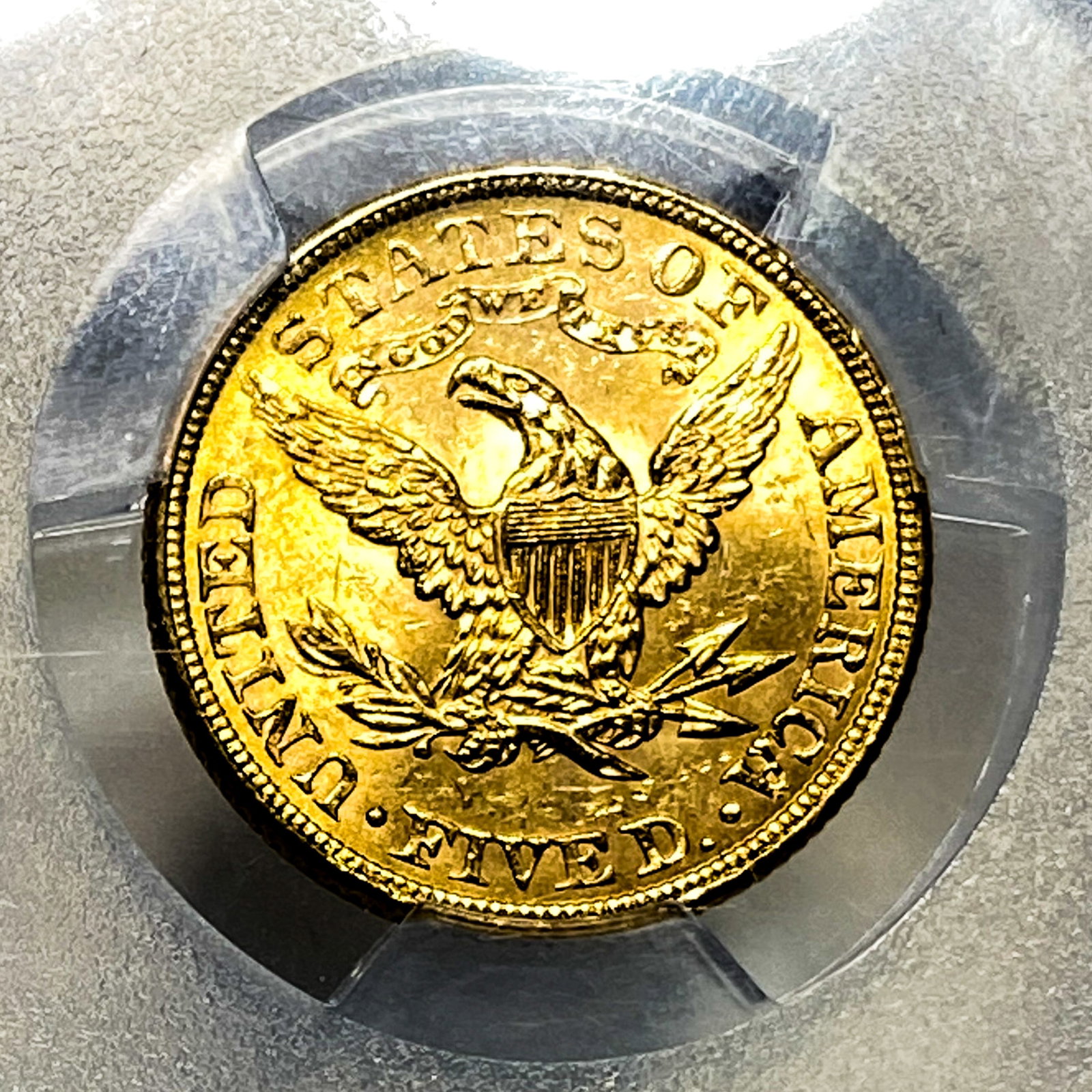 1900 $5 Gold Half Eagle PCGS MS63+ - 4