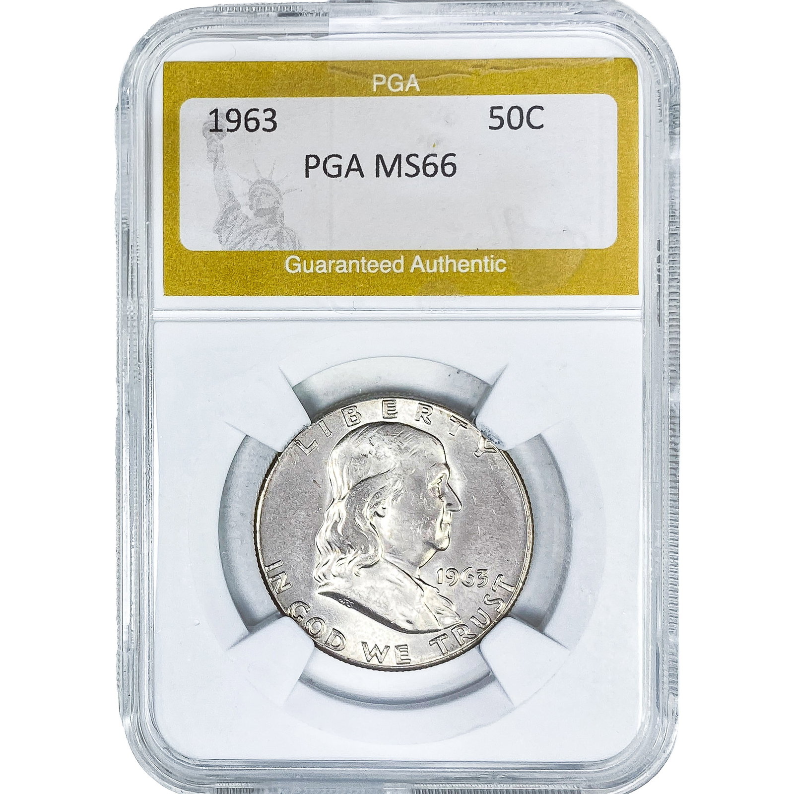 1963 Franklin Half Dollar PGA MS66: 1963 Franklin Half Dollar PGA MS66
