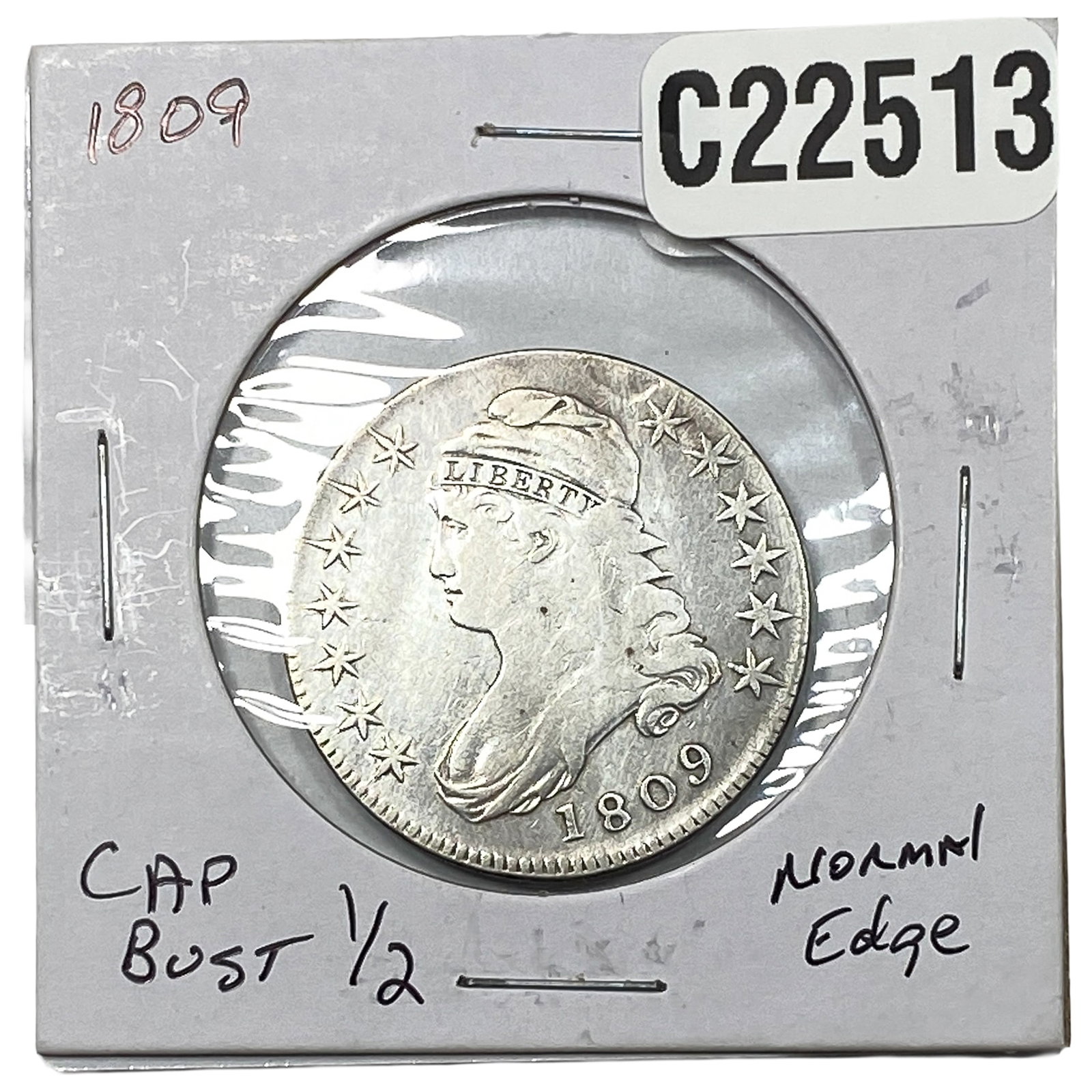 1809 Capped Bust Half Dollar Normal Edge: 1809 Capped Bust Half Dollar Normal Edge